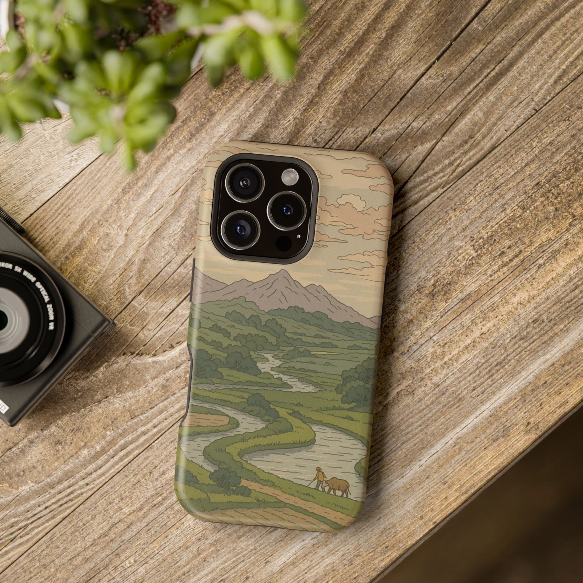 Nature-Inspired Magnetic Tough Case for iPhone, Phone Protection, Adventure Gift, Outdoor Lover, Earthy Aesthetic