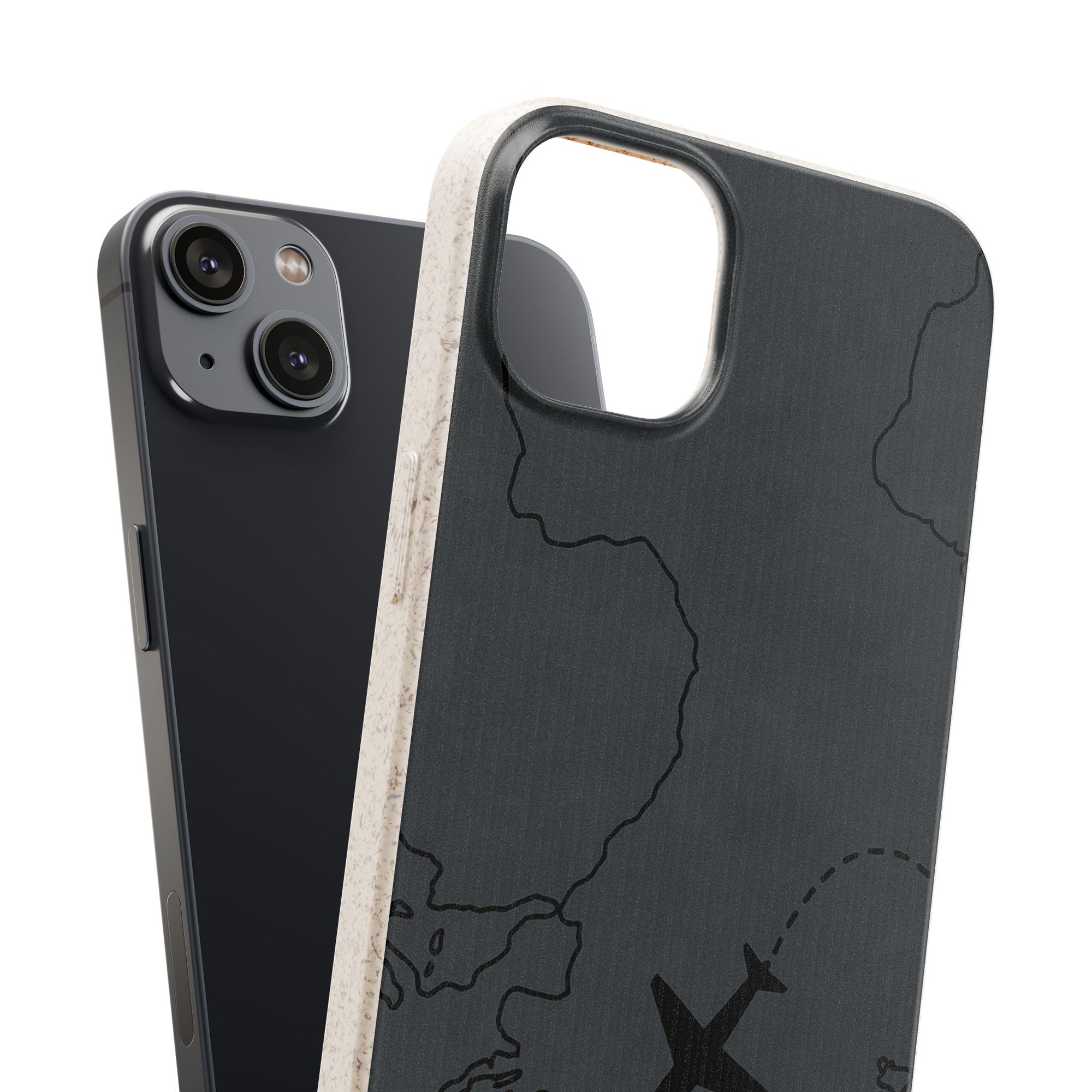 Airplane Map Biodegradable Phone Case, Eco-Friendly Phone Cover, Travel Gift, Sustainable Accessory, Nature Lover Gift