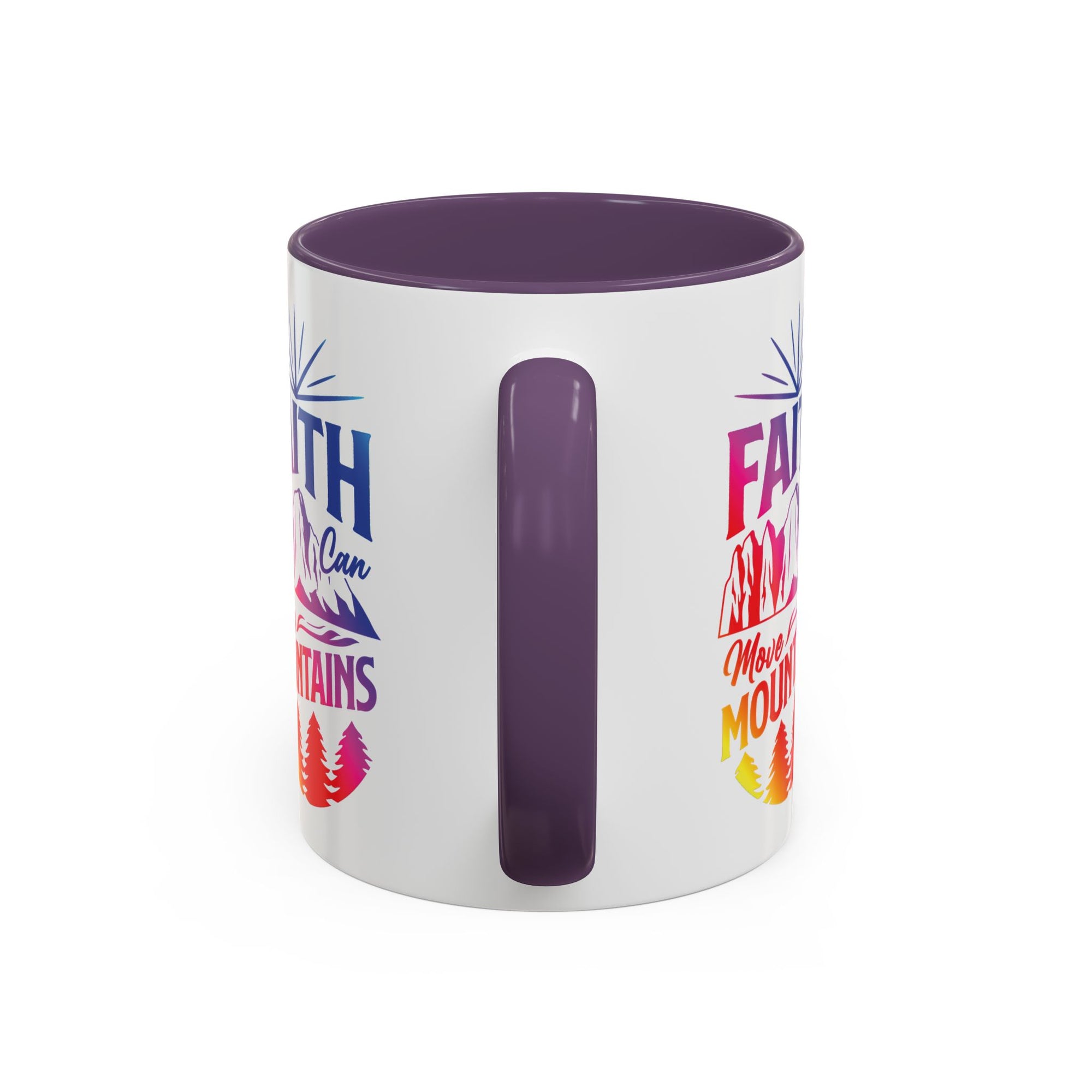 Faith Can Move Mountains Accent Coffee Mug - Inspirational Design