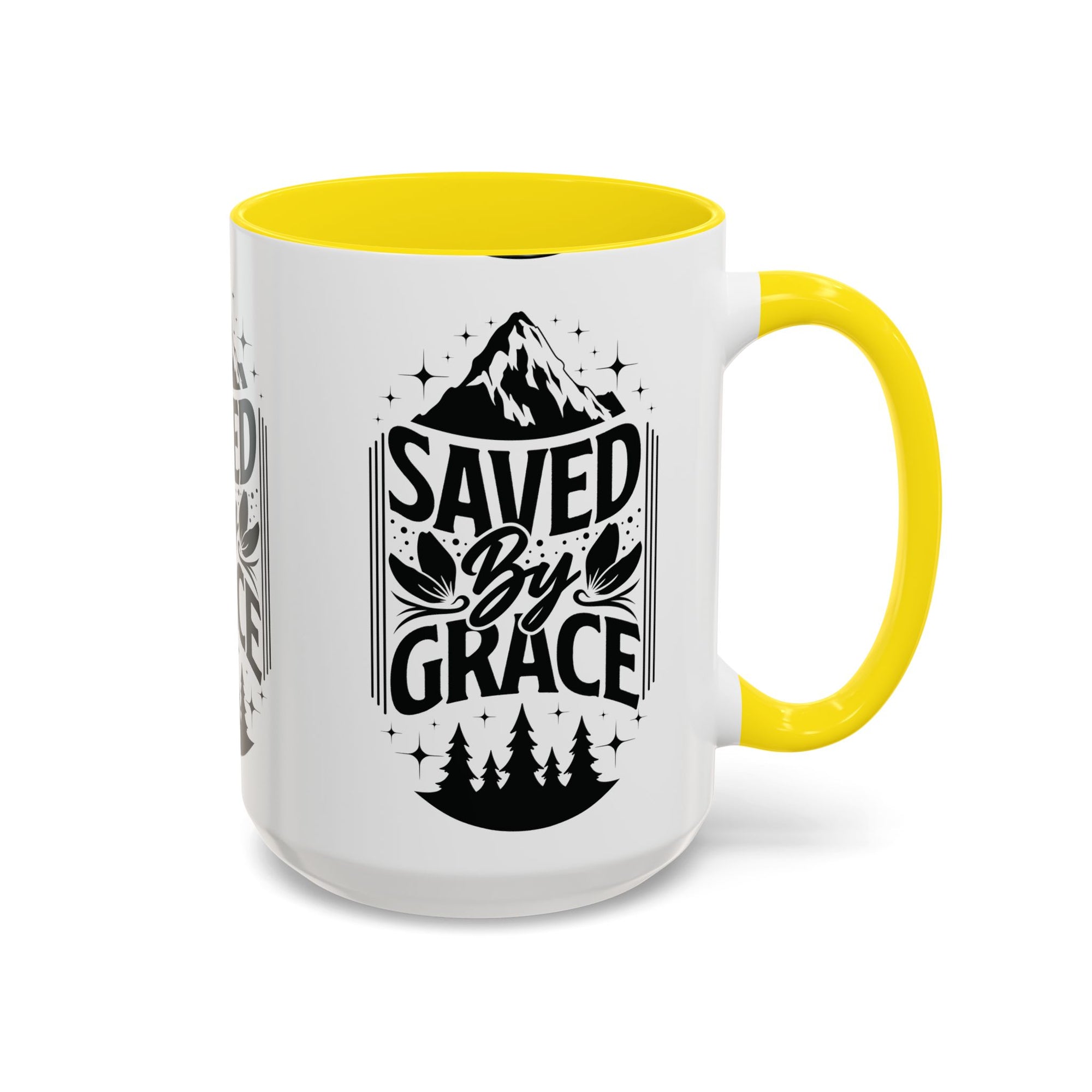 Saved by Grace Accent Coffee Mug - Inspirational Design