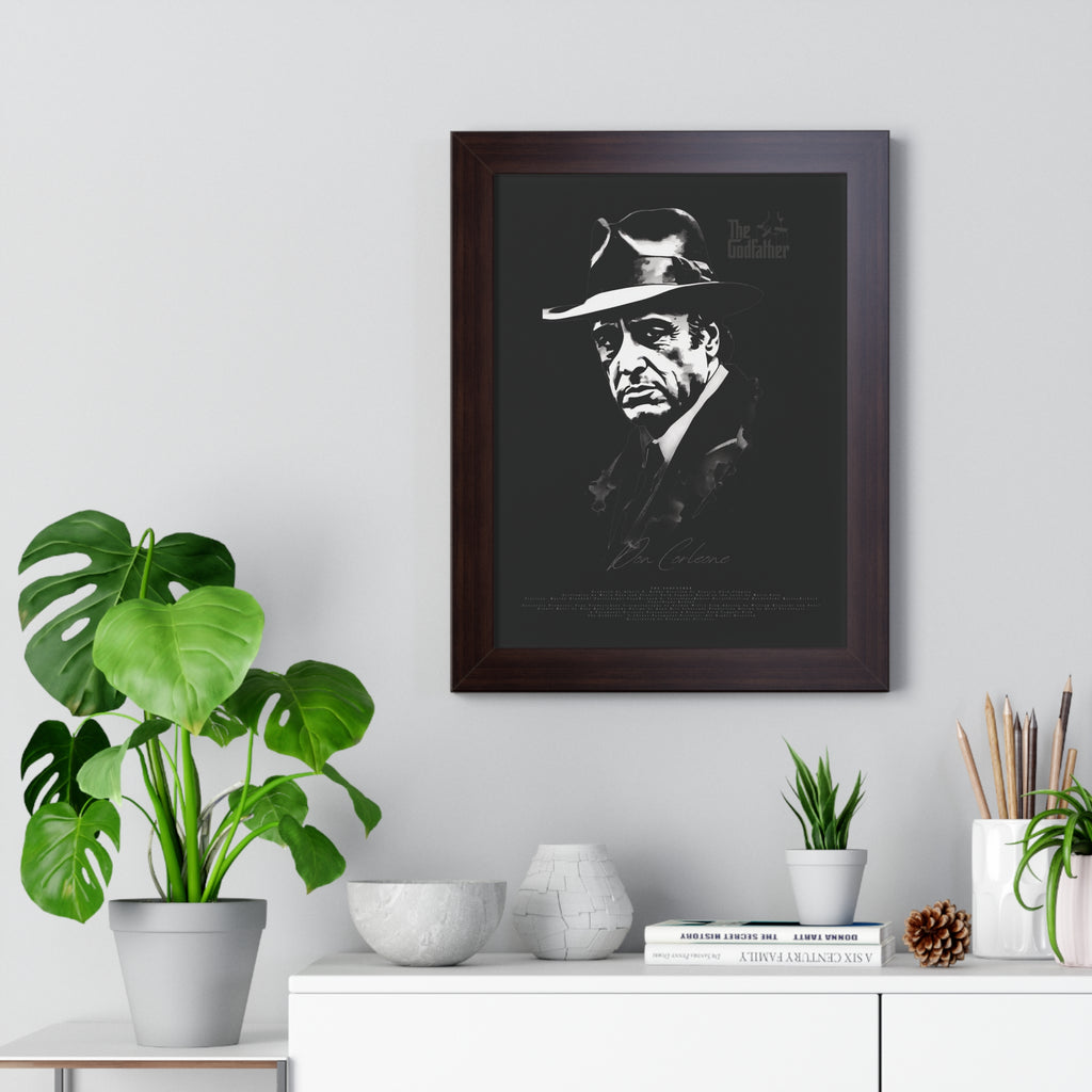 Don Corleone in Black - Framed Vertical Poster
