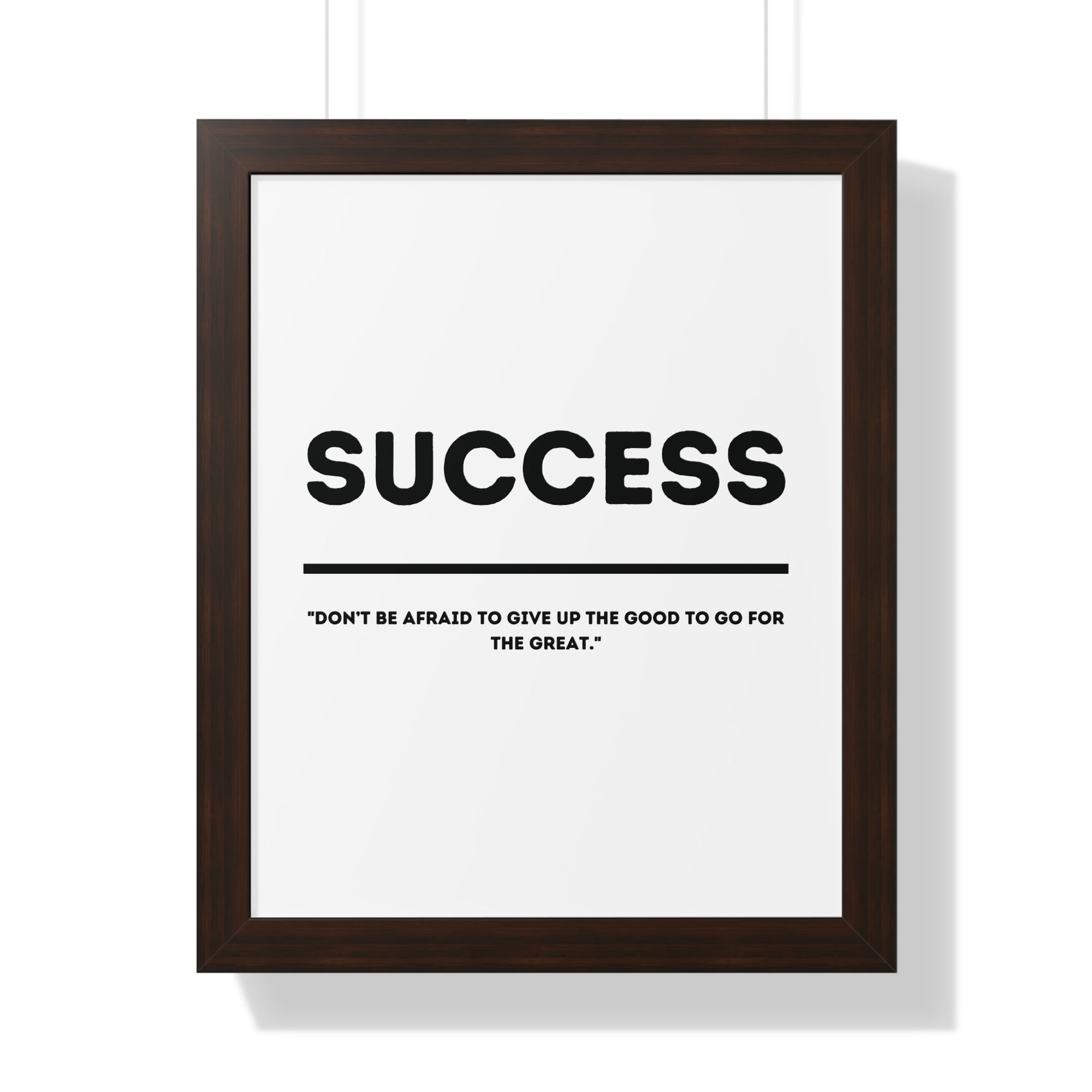 Minimalist in White (Success) - Framed Vertical Poster
