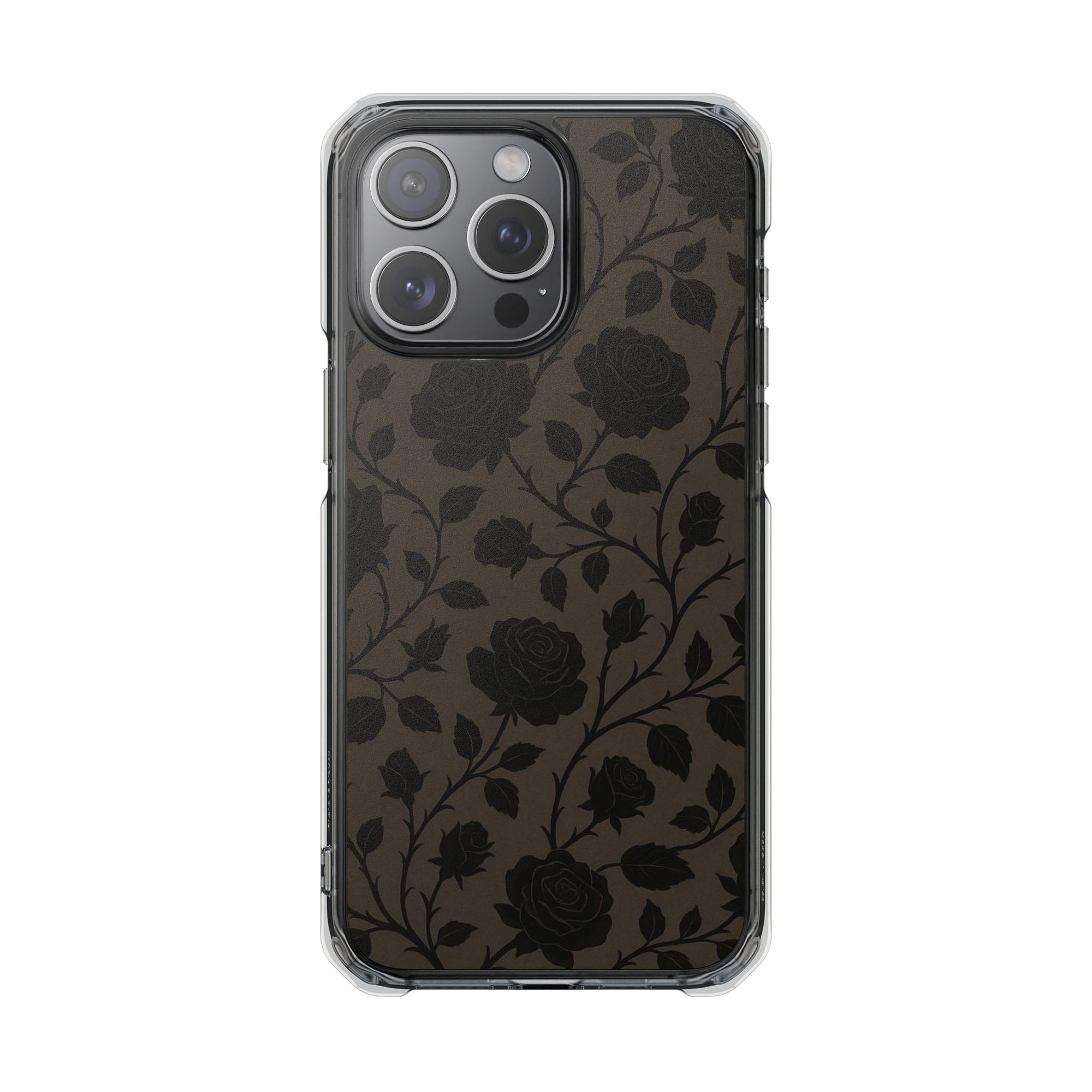 Floral Phone Case - Elegant Rose Design, Magnetic Clear Impact Case for iPhone, Stylish Phone Cover, Gifts for Her, Floral Lover