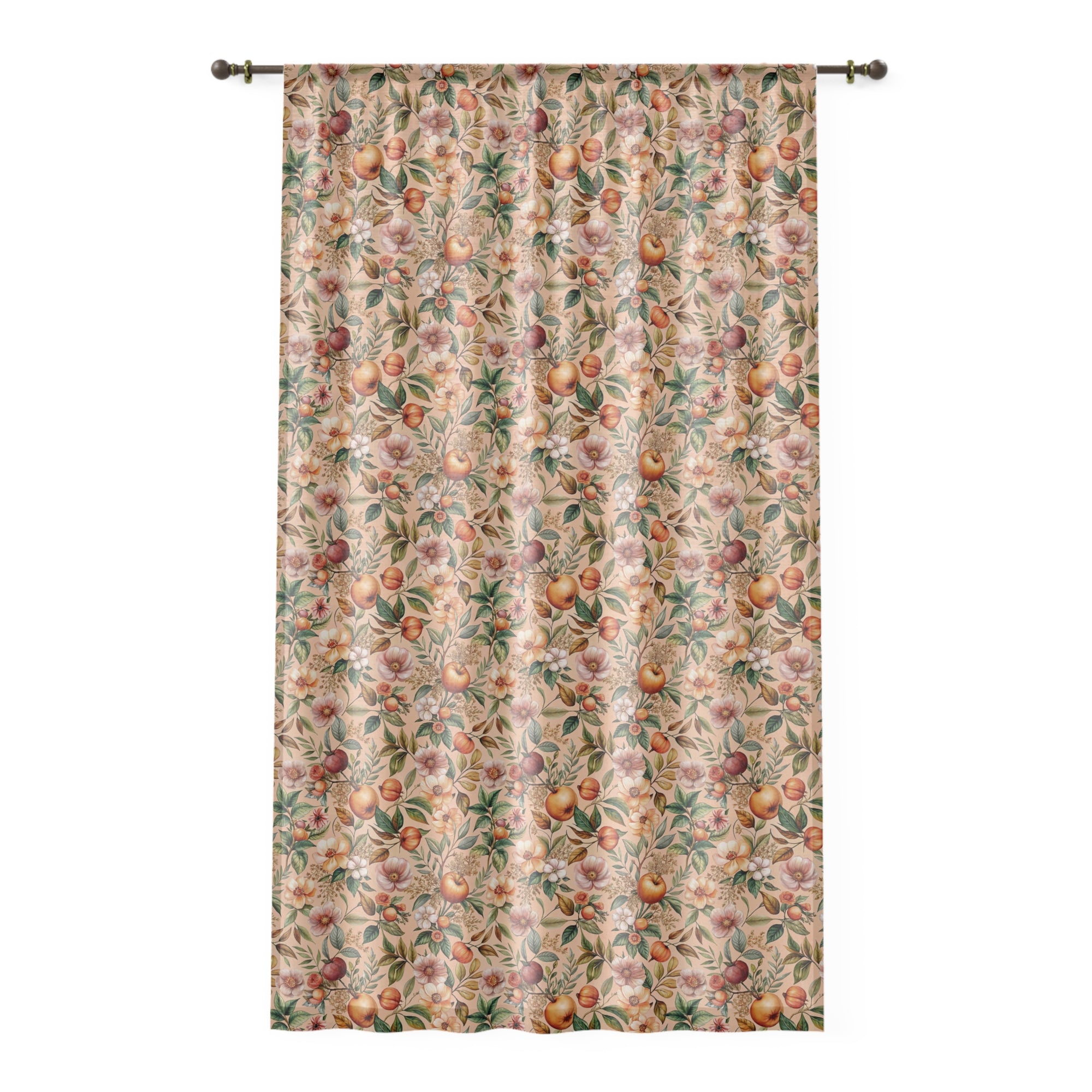 Elegant Floral Window Curtain - Vintage Garden Design for Home Décor