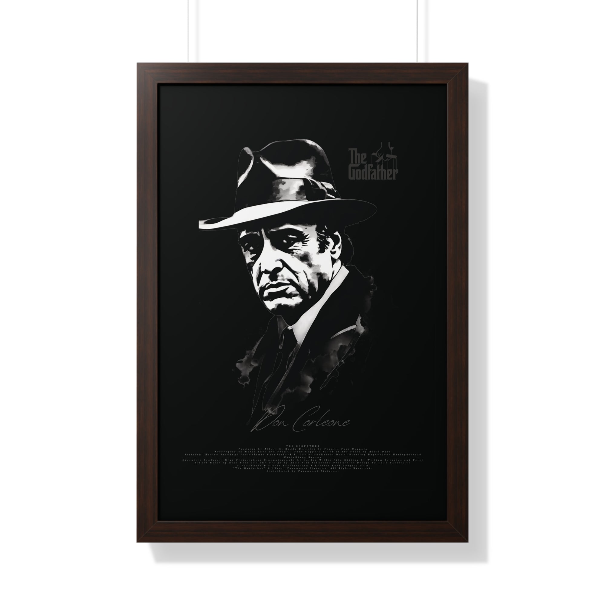 Don Corleone in Black - Framed Vertical Poster