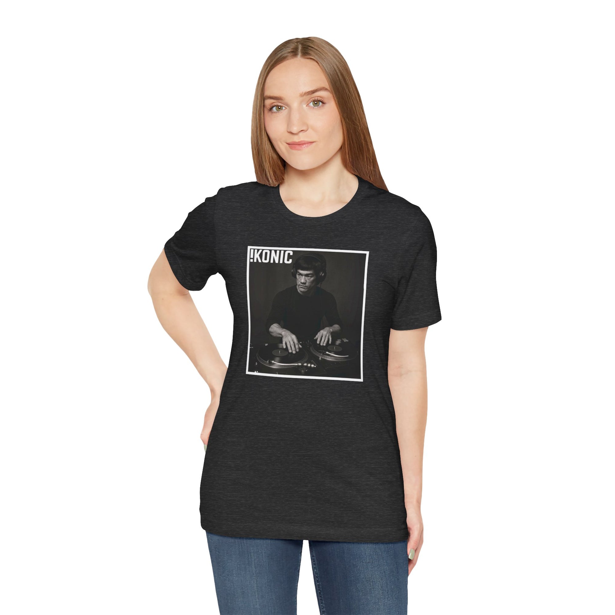 IKONIC Unisex Jersey Tee - Casual Graphic Top for Sports Fans, Everyday Wear, Gift for Him/Her, Street Style Fashion, Bruce The DJ