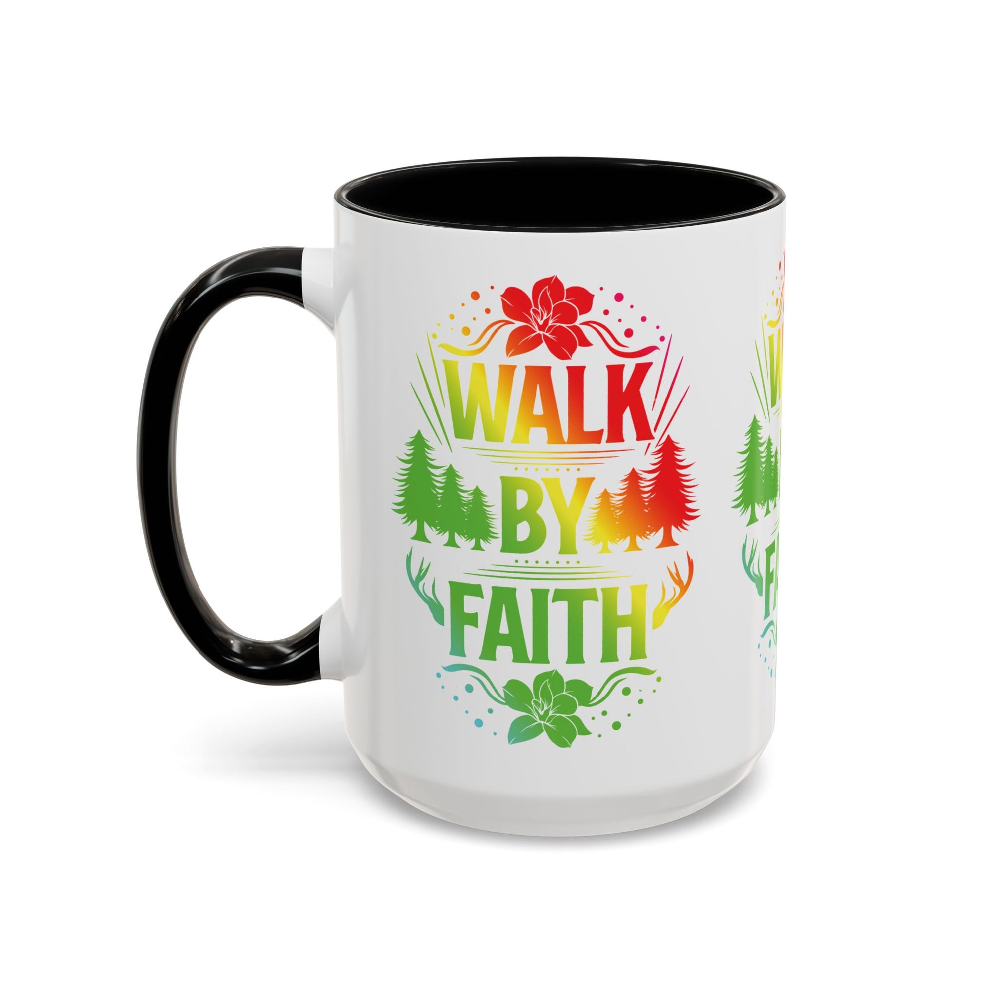 Walk by Faith Accent Coffee Mug - Inspirational Design