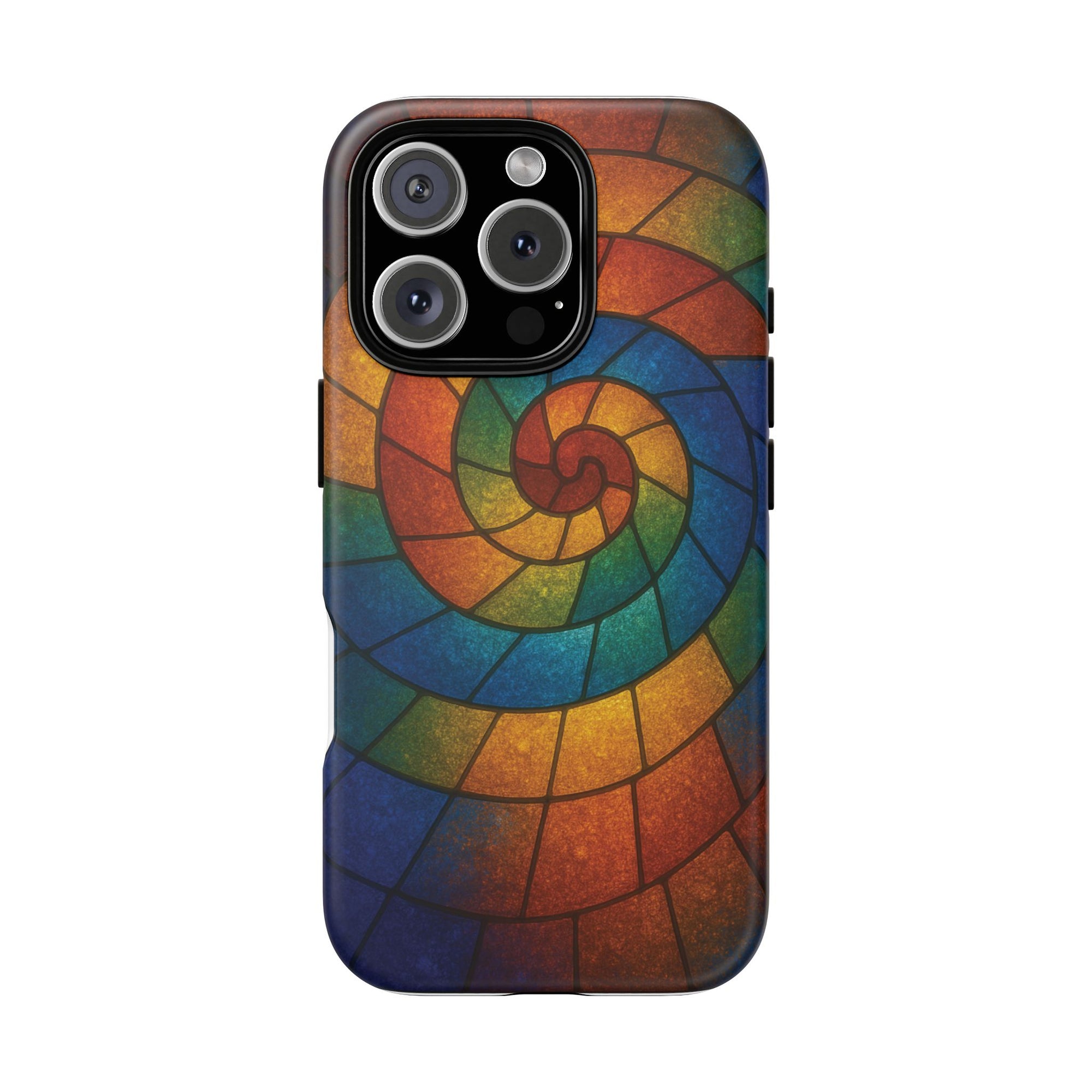 Stained Glass Spiral Colorful Phone Case, Vibrant Tough Phone Protector, Artistic Cell Phone Cover, Trendy Tech Accessories Samsung Galaxy S series and Apple iPhone series