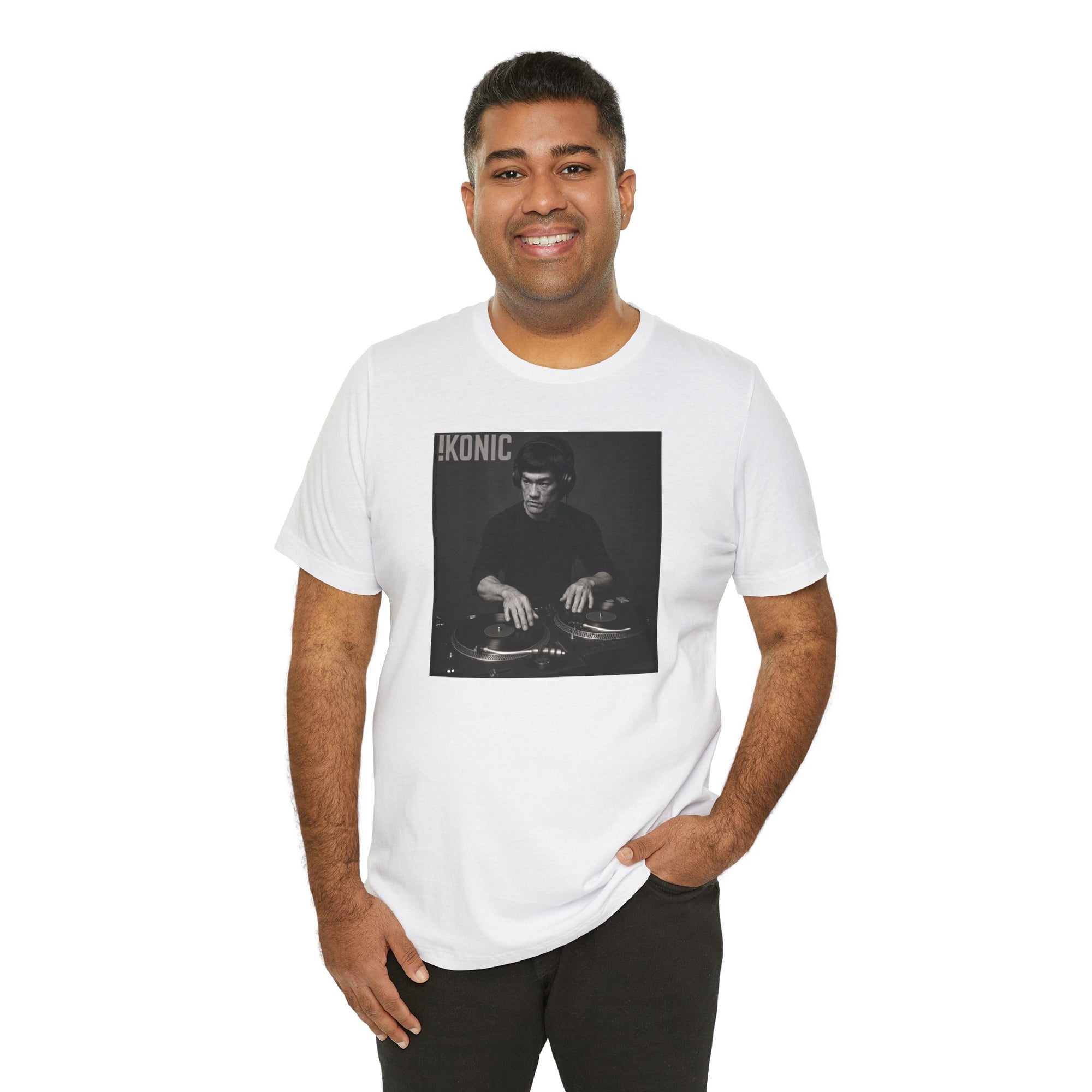 IKONIC Unisex Jersey Tee - Casual Graphic Top for Sports Fans, Everyday Wear, Gift for Him/Her, Street Style Fashion, Bruce The DJ