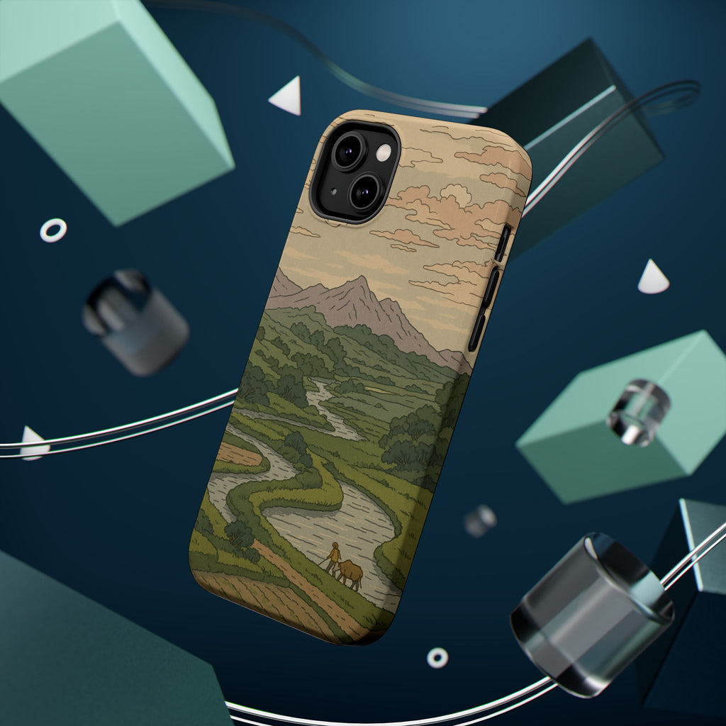 Nature-Inspired Magnetic Tough Case for iPhone, Phone Protection, Adventure Gift, Outdoor Lover, Earthy Aesthetic