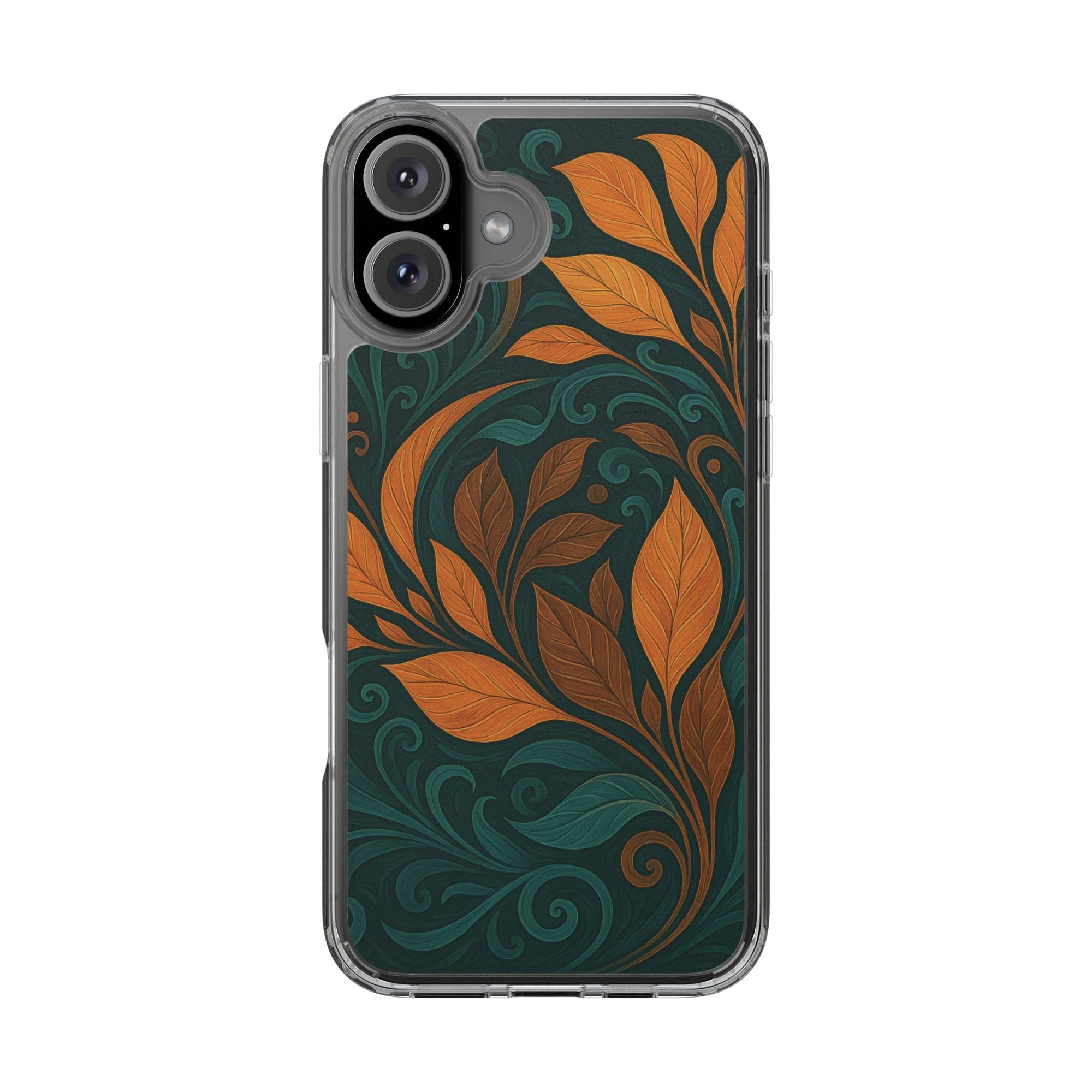 Bohemian Floral Clear Phone Case - Nature Lover's Gift, Botanical Design Phone Cover, Fall Aesthetic, Eco-Friendly Case, Custom Phone
