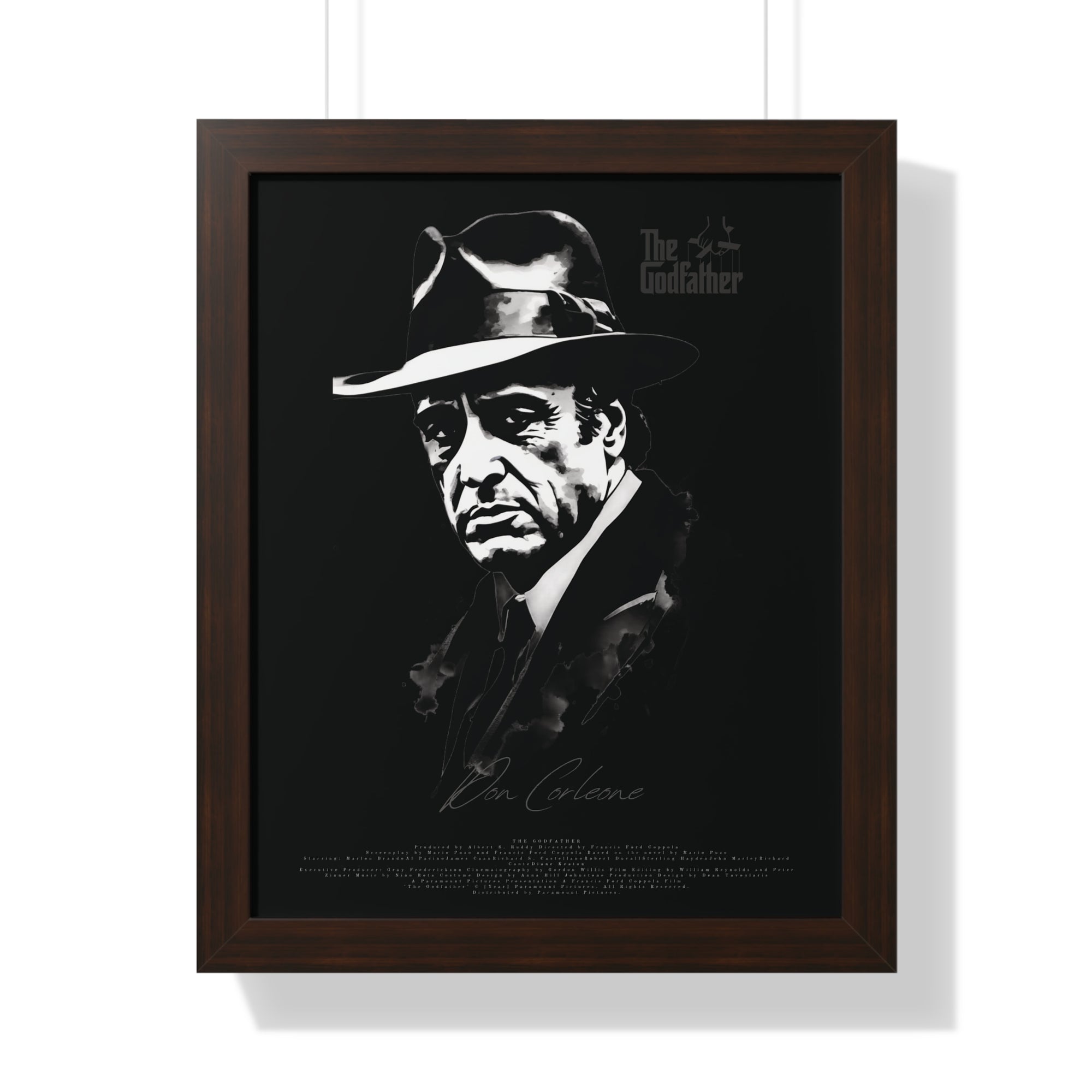 Don Corleone in Black - Framed Vertical Poster