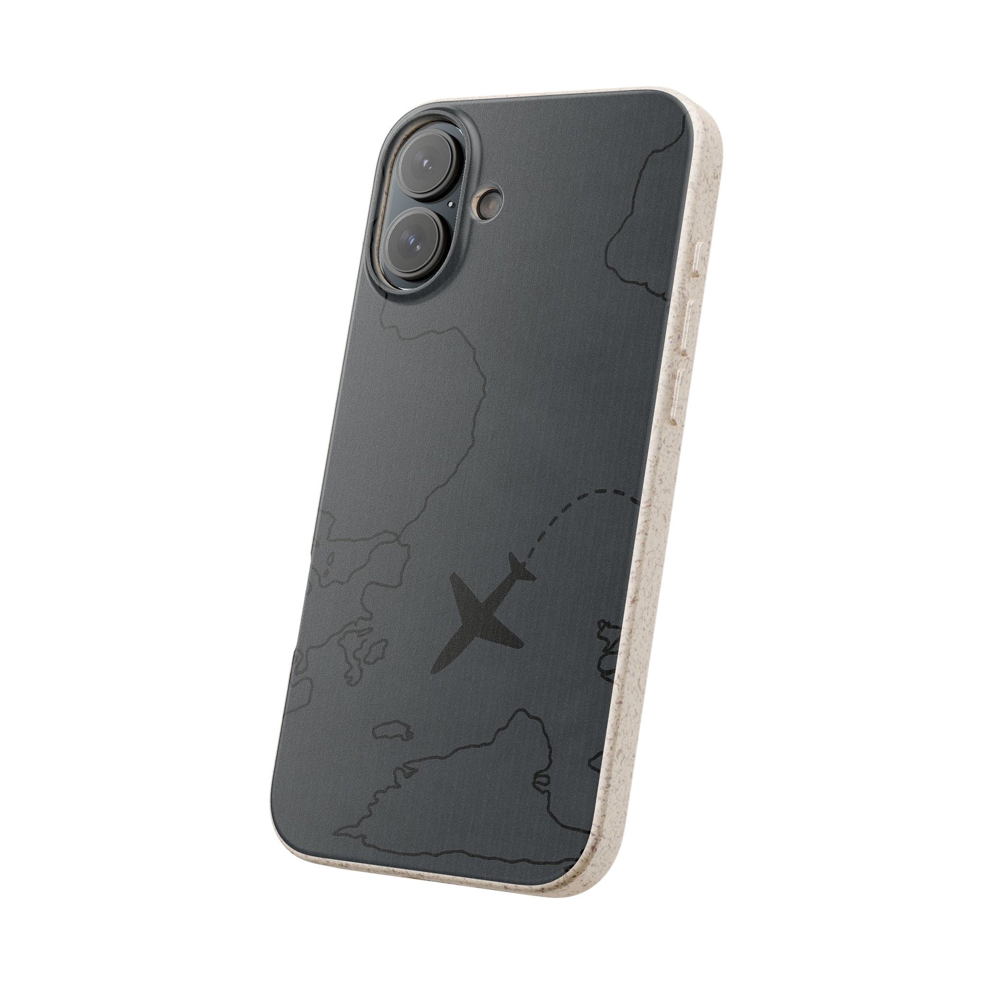 Airplane Map Biodegradable Phone Case, Eco-Friendly Phone Cover, Travel Gift, Sustainable Accessory, Nature Lover Gift