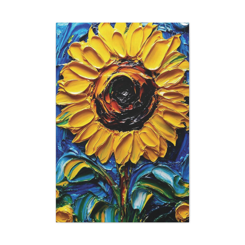 Sunflower Art Canvas Impasto Style Print, Perfect Gift for Home Decor, Brighten Your Space, Nature Wall Art, Floral Decor