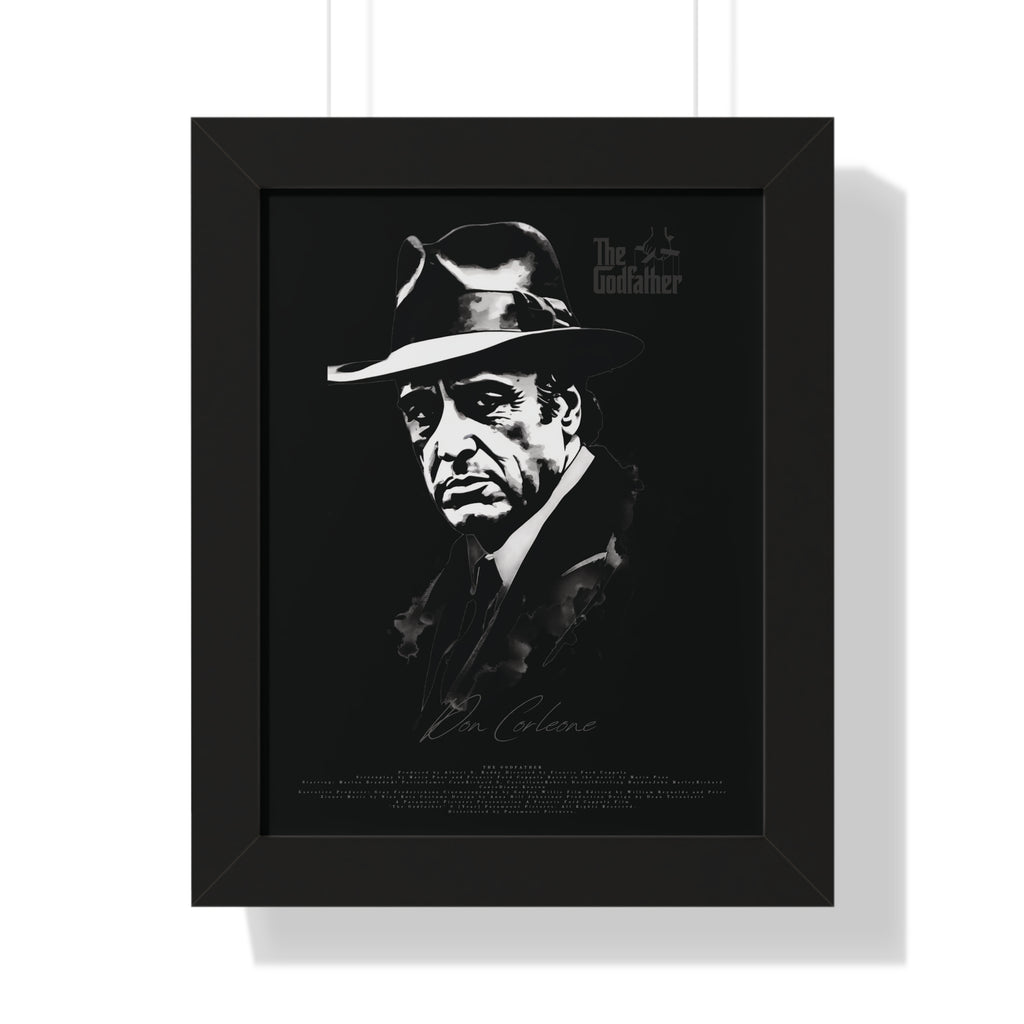 Don Corleone in Black - Framed Vertical Poster