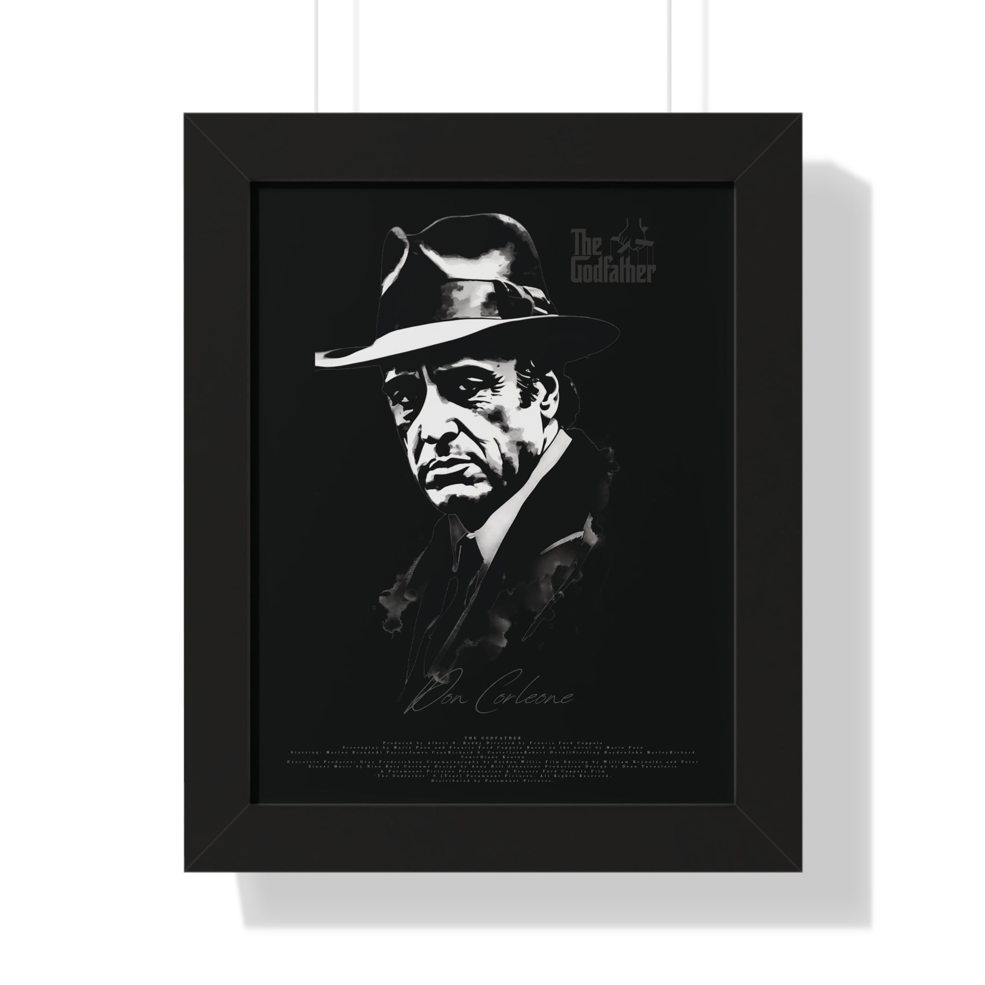 Don Corleone in Black - Framed Vertical Poster