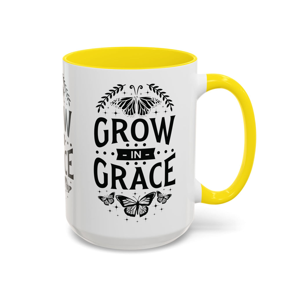 Grow in Grace Accent Coffee Mug - Inspirational Design