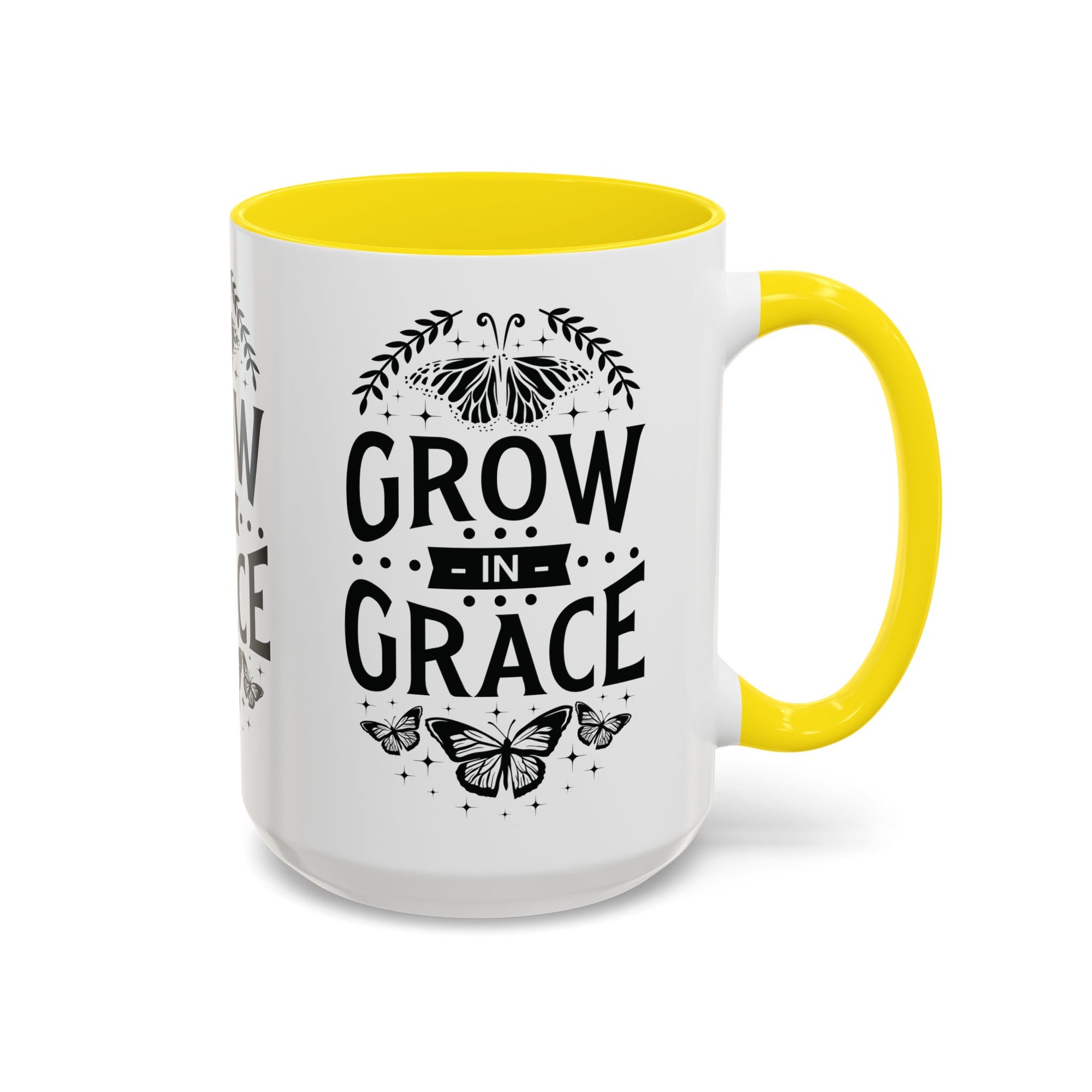Grow in Grace Accent Coffee Mug - Inspirational Design