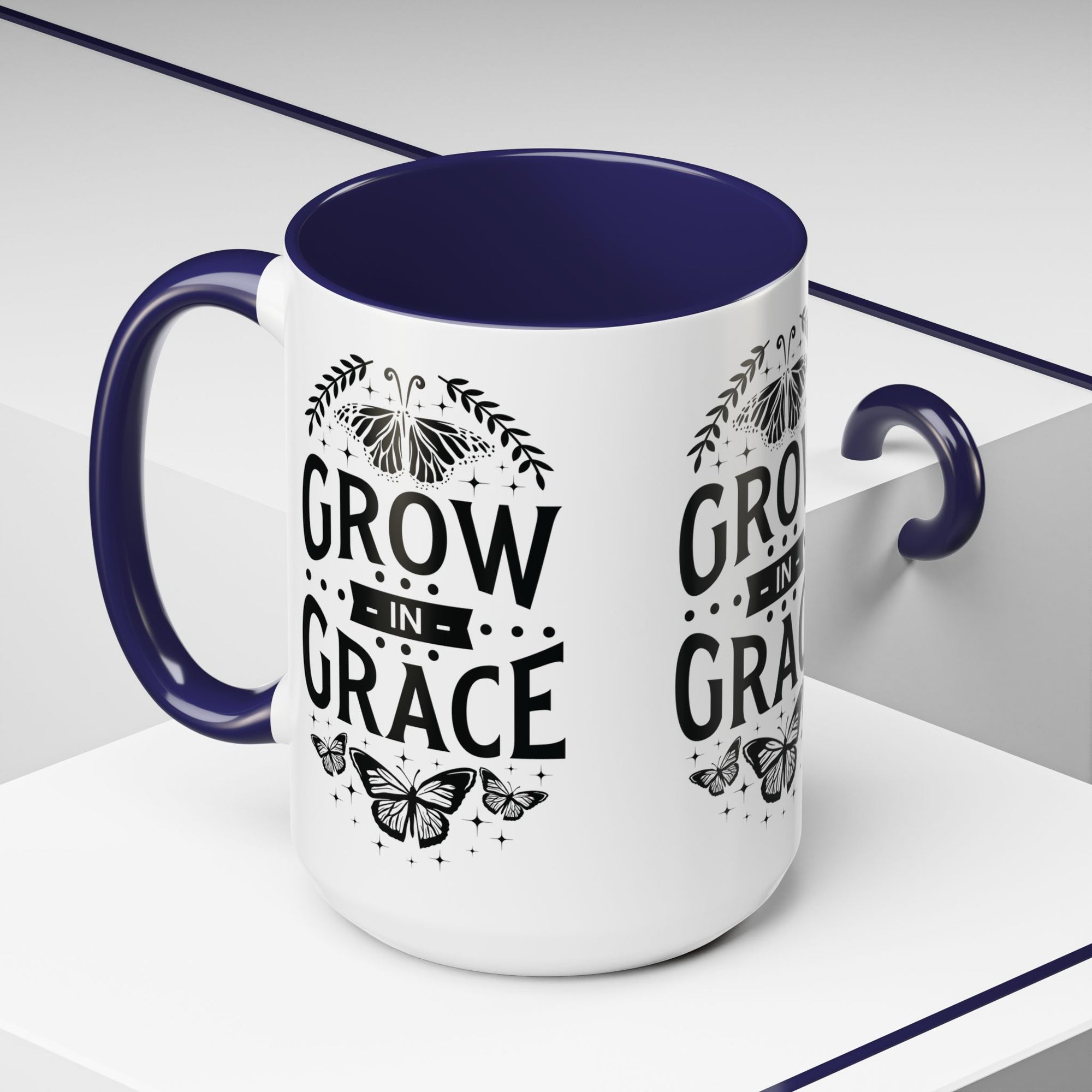 Grow in Grace Accent Coffee Mug - Inspirational Design