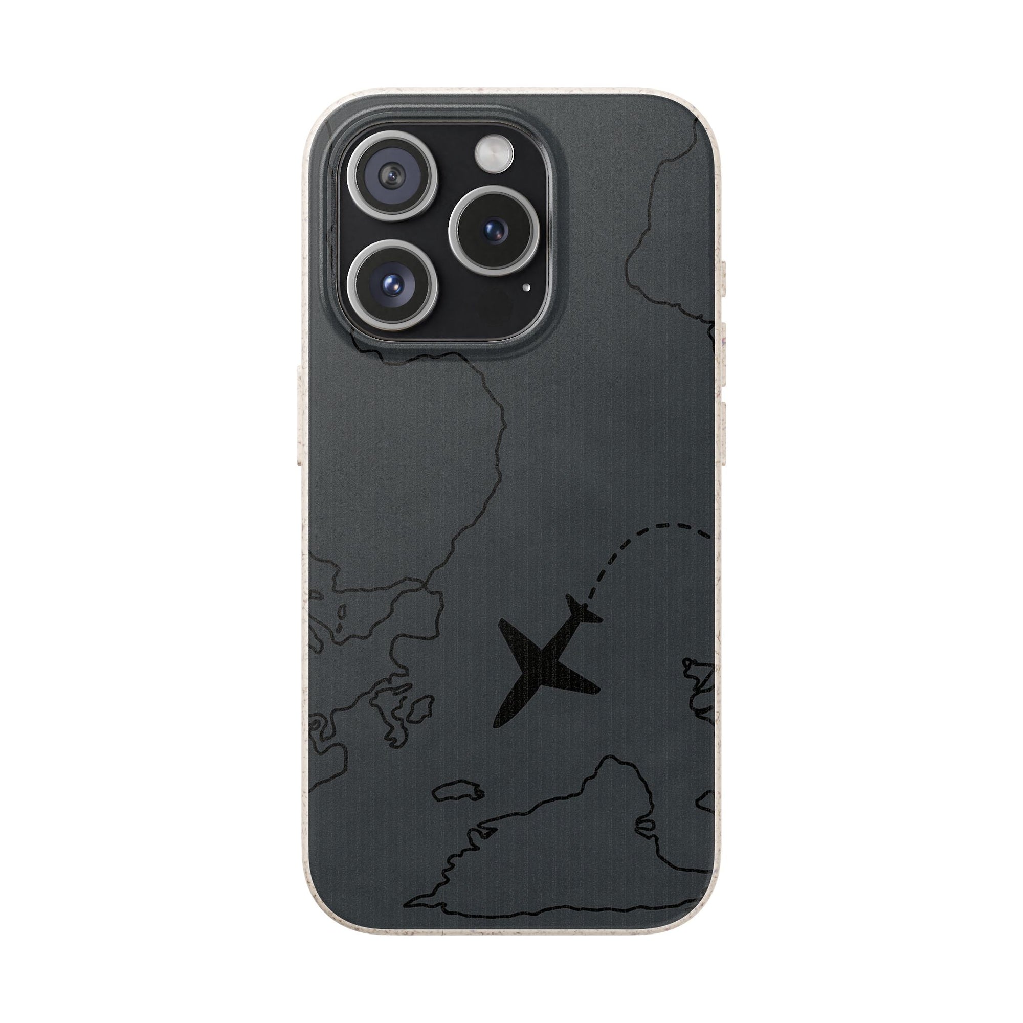 Airplane Map Biodegradable Phone Case, Eco-Friendly Phone Cover, Travel Gift, Sustainable Accessory, Nature Lover Gift
