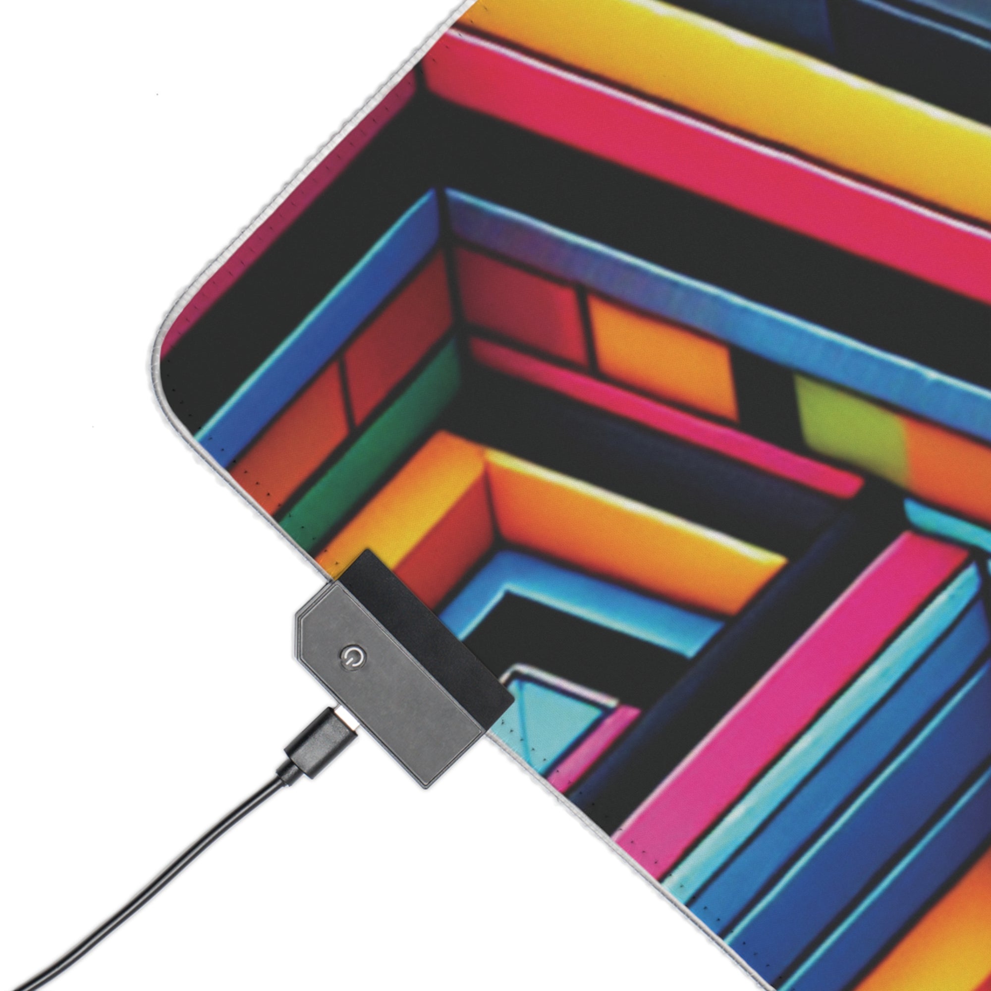 Colorful LED Gaming Mouse Pad - Vibrant Geometric Design for Gamers