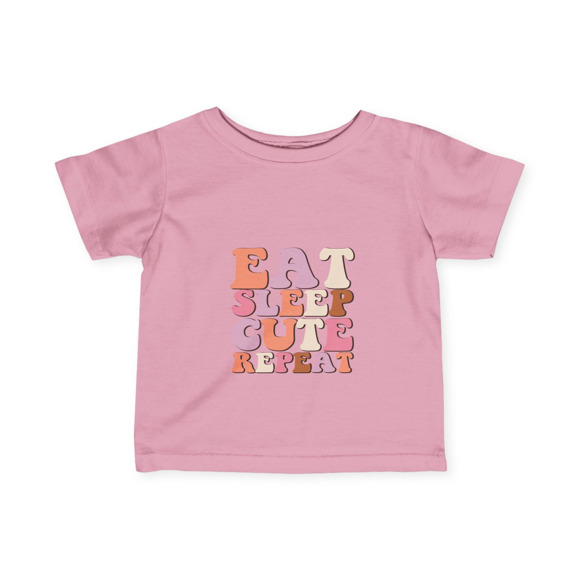 Cute Infant T-Shirt - 'Eat Sleep Cute Repeat' with Colorful Number 1 Design