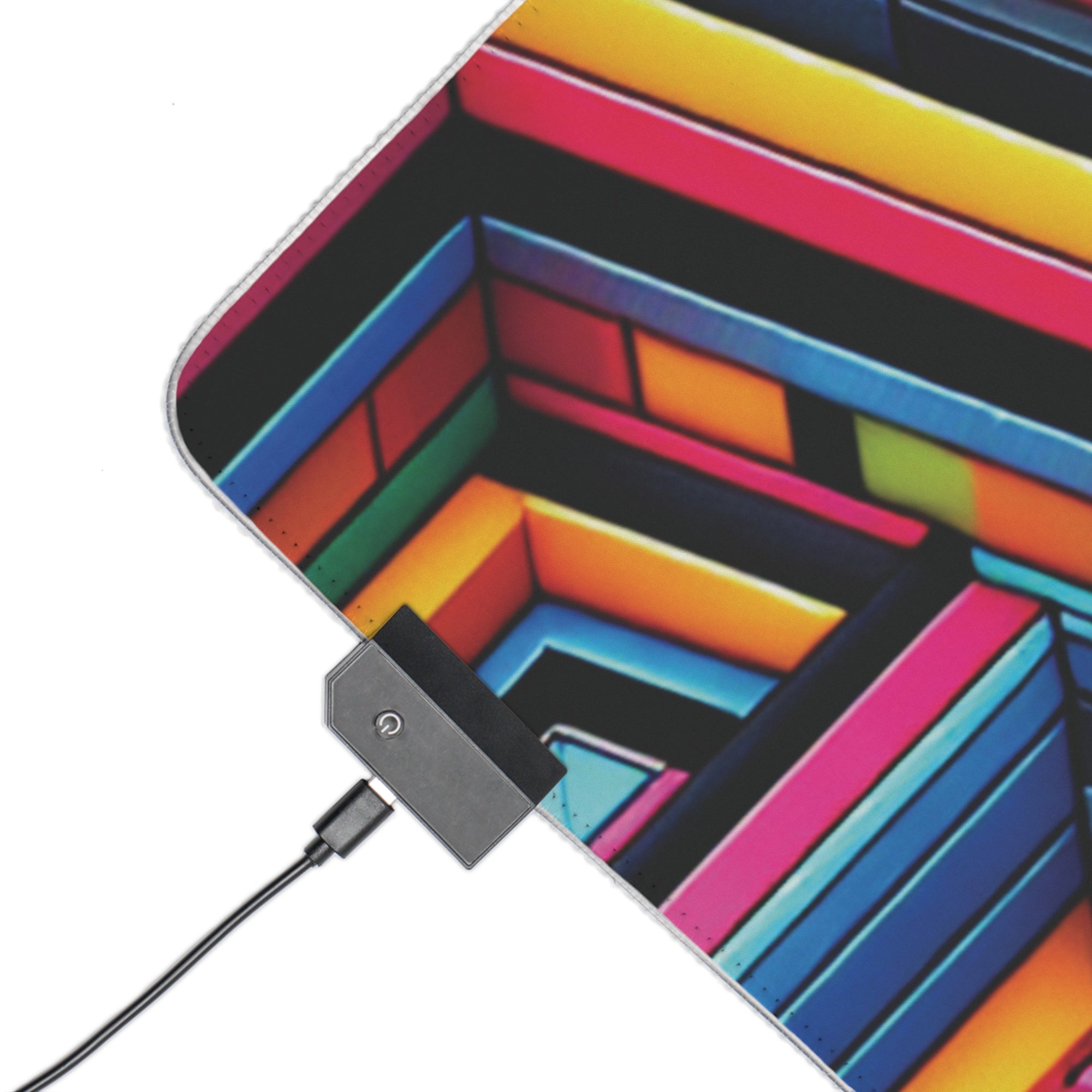 Colorful LED Gaming Mouse Pad - Vibrant Geometric Design for Gamers