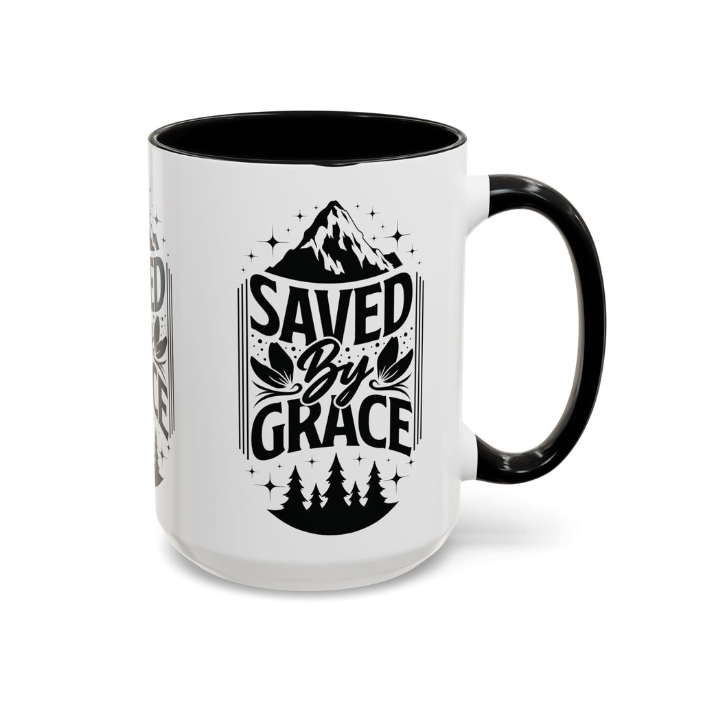 Saved by Grace Accent Coffee Mug - Inspirational Design