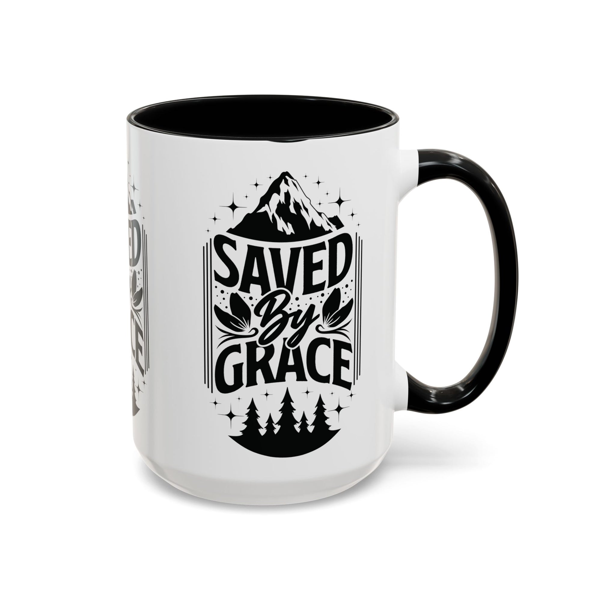 Saved by Grace Accent Coffee Mug - Inspirational Design