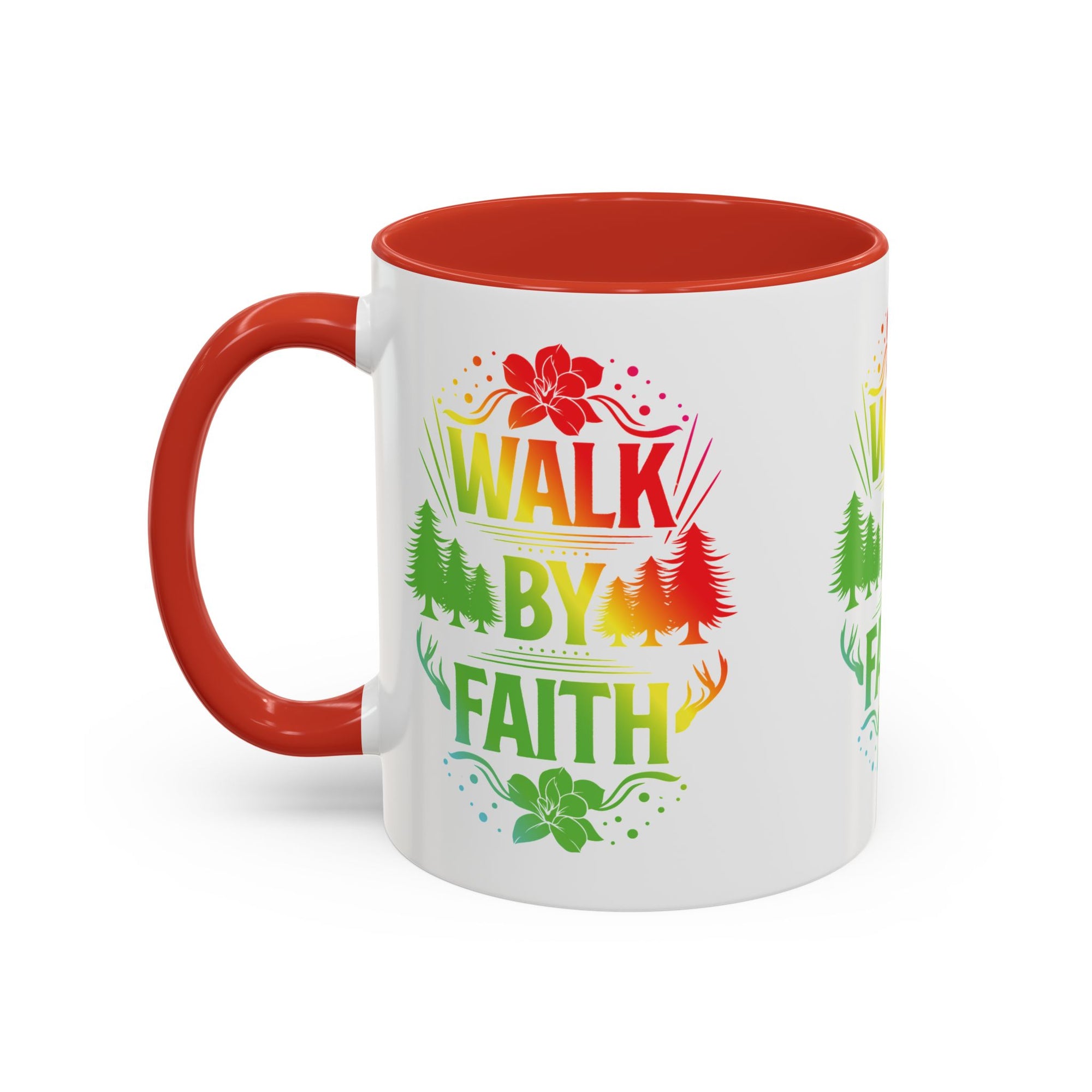 Walk by Faith Accent Coffee Mug - Inspirational Design