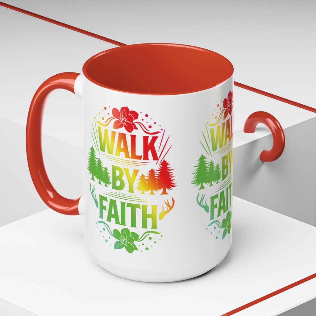 Walk by Faith Accent Coffee Mug - Inspirational Design
