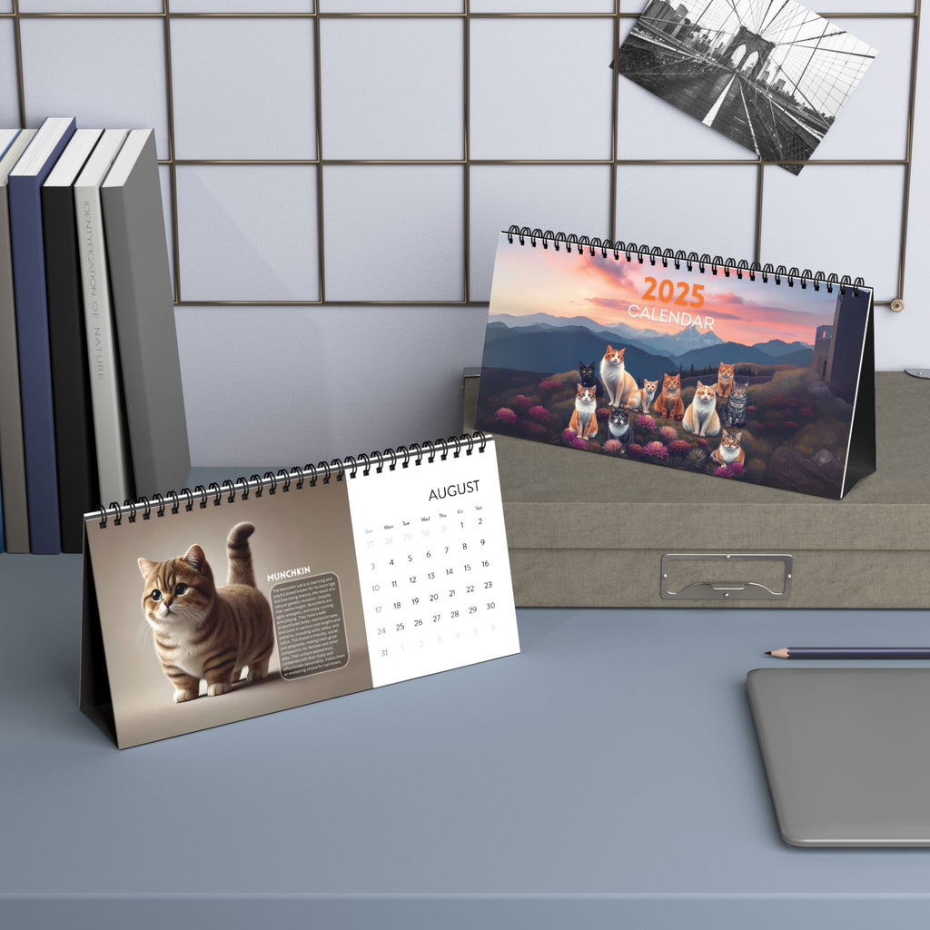 Purrfect Desktop Calendar (2025 grid)