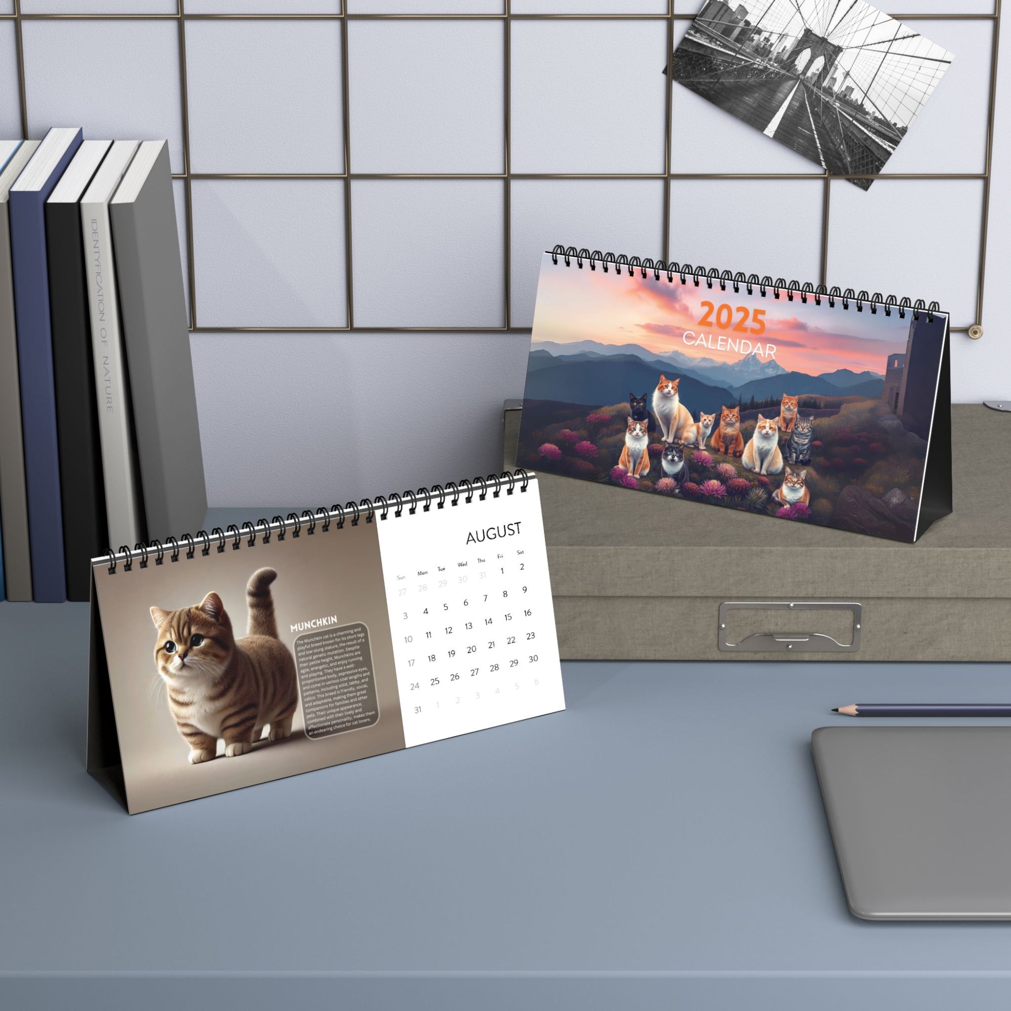 Purrfect Desktop Calendar (2025 grid)