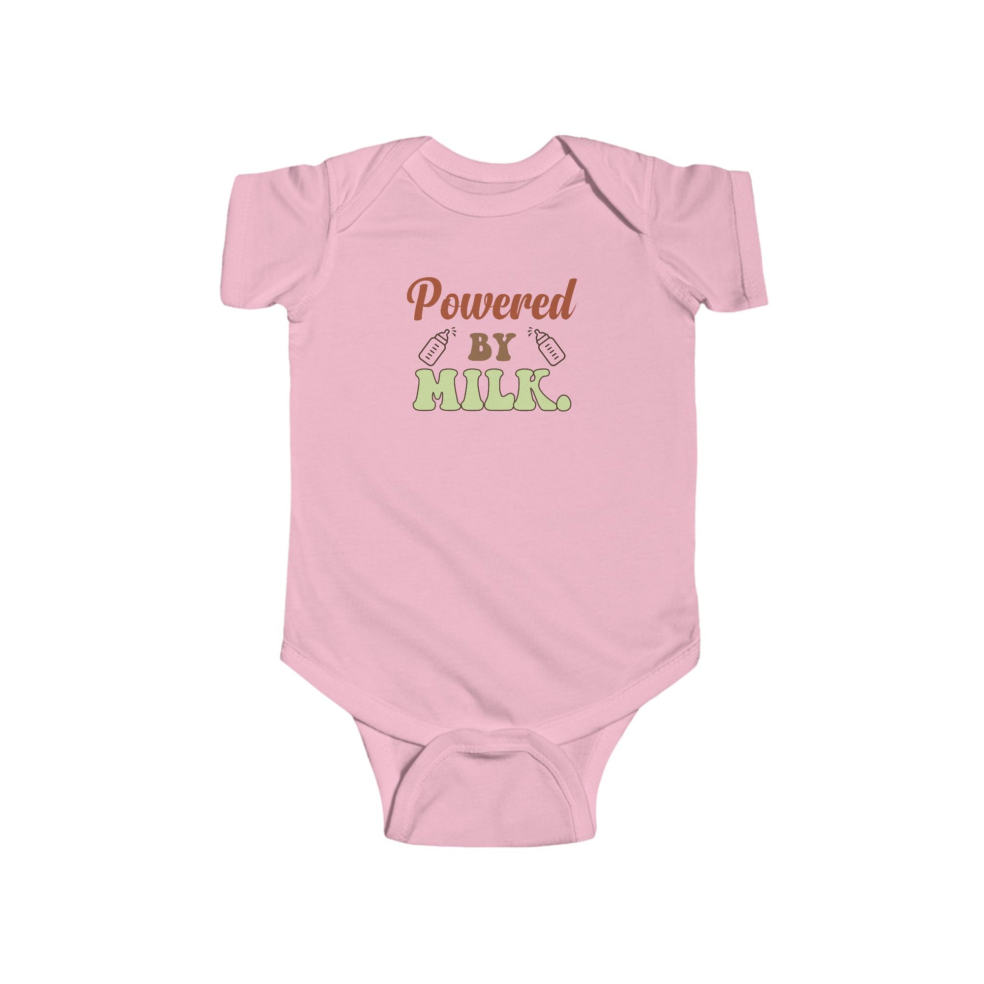 Powered by Milk Baby Bodysuit | Cute Infant Apparel | Perfect Newborn Gift