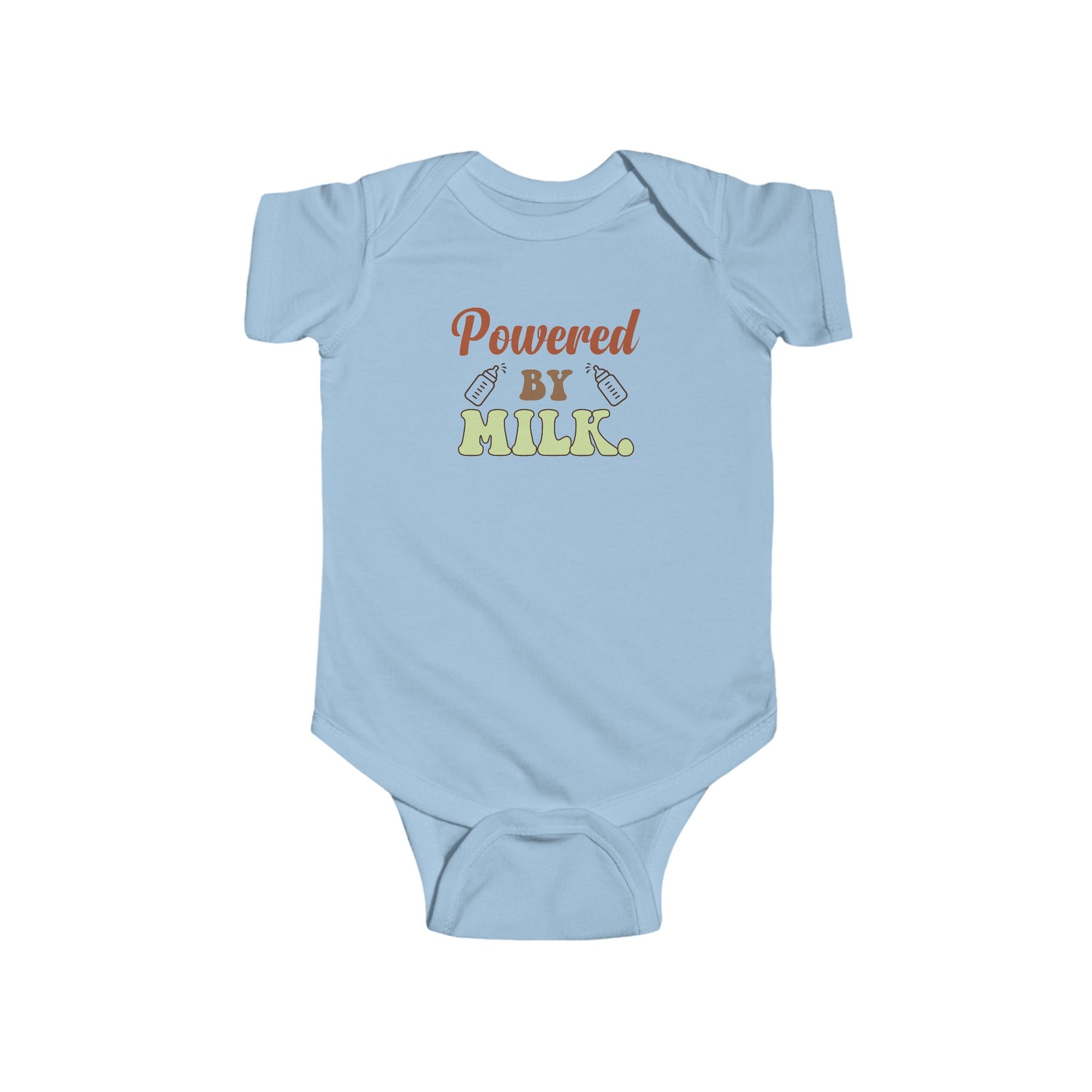 Powered by Milk Baby Bodysuit | Cute Infant Apparel | Perfect Newborn Gift