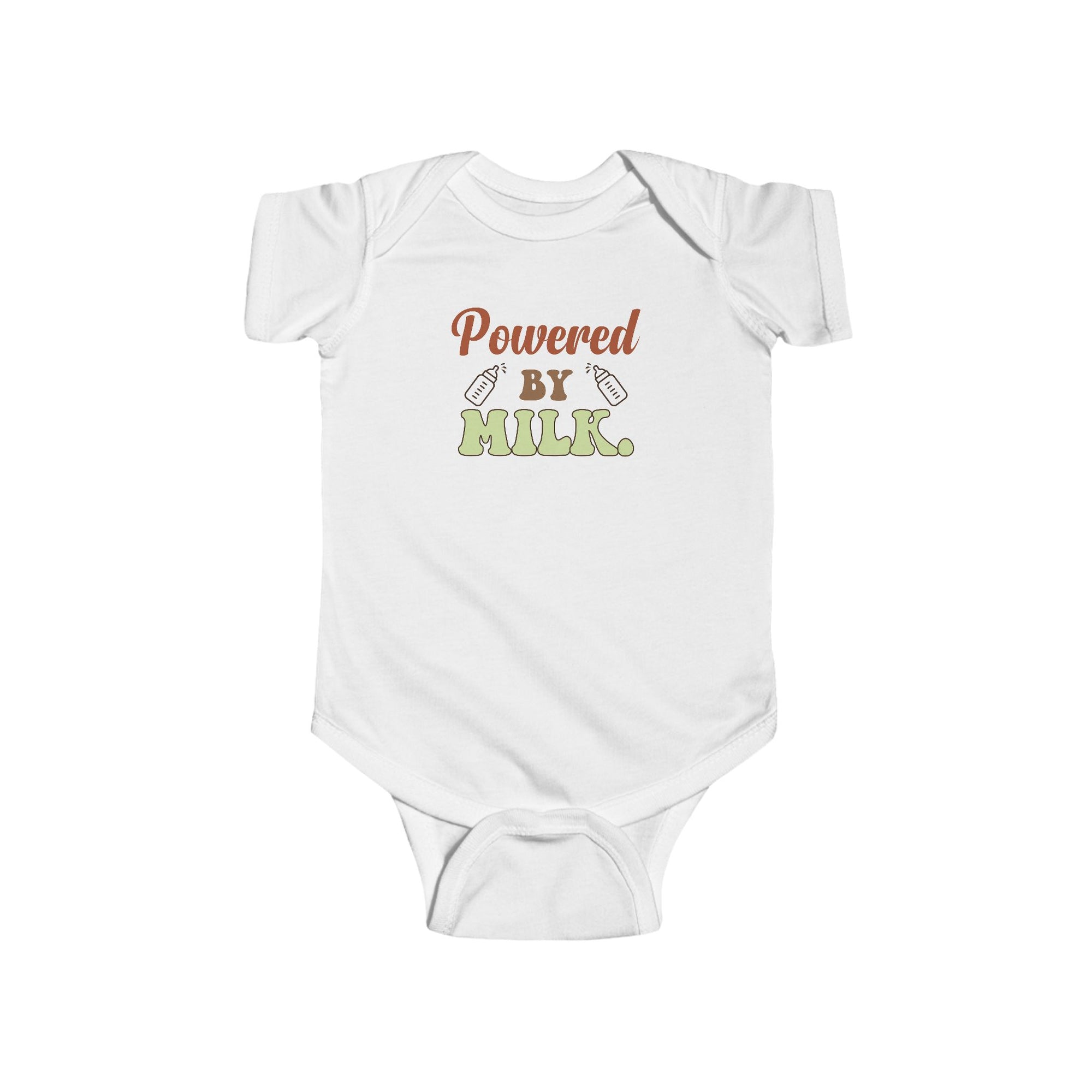 Powered by Milk Baby Bodysuit | Cute Infant Apparel | Perfect Newborn Gift
