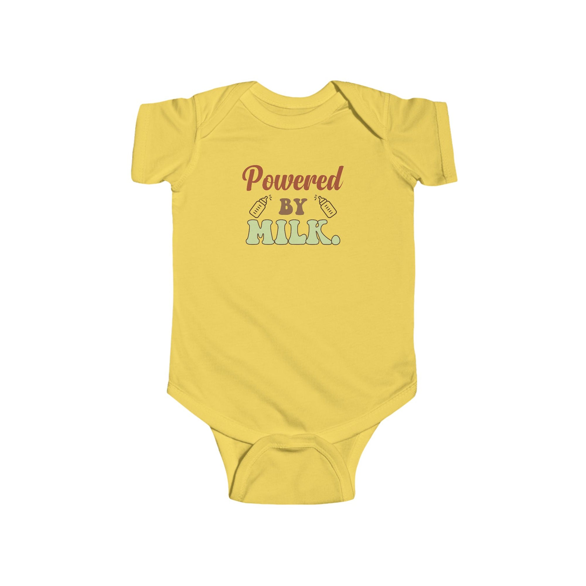 Powered by Milk Baby Bodysuit | Cute Infant Apparel | Perfect Newborn Gift