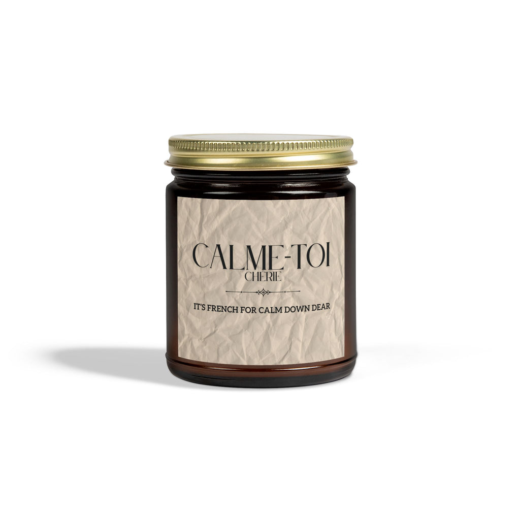 Calm Down Candle | Scented Coconut Apricot Wax, Self-Care Gift, Home Decor, Relaxation, Spa Experience, Mindfulness, Funny Gifts for Better-half