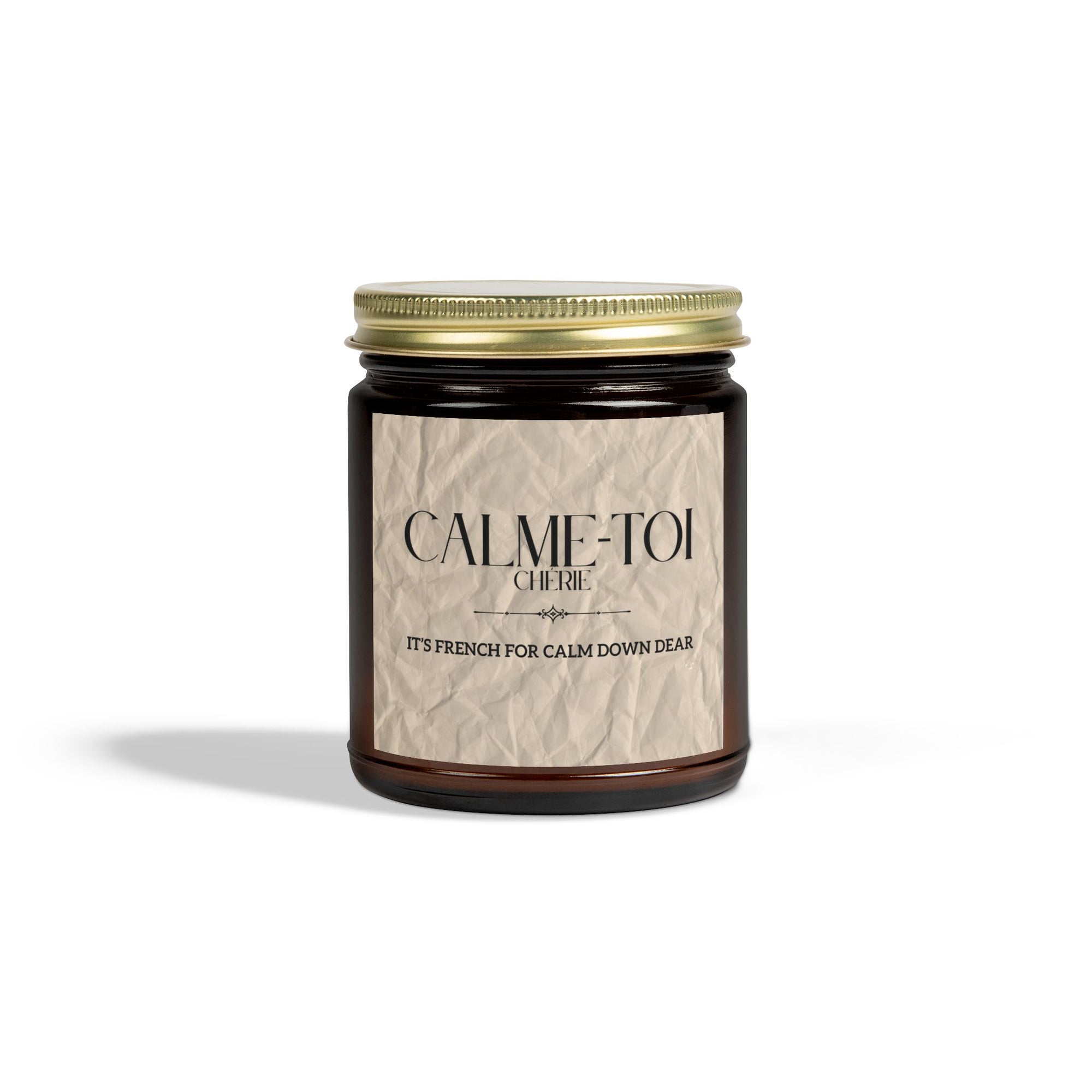 Calm Down Candle | Scented Coconut Apricot Wax, Self-Care Gift, Home Decor, Relaxation, Spa Experience, Mindfulness, Funny Gifts for Better-half