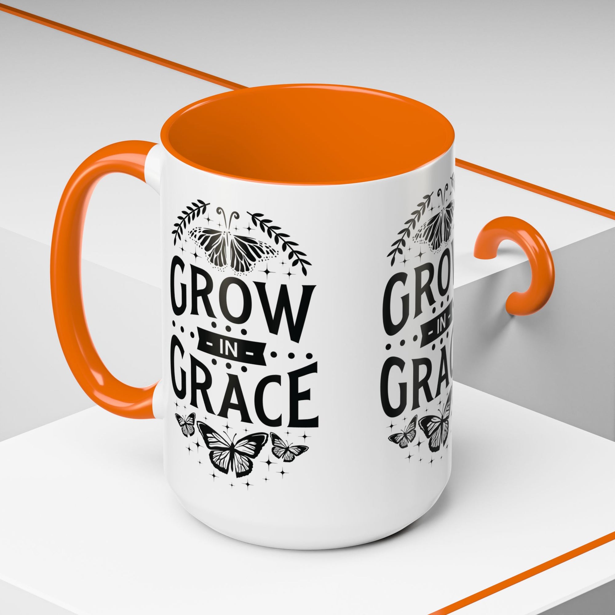 Grow in Grace Accent Coffee Mug - Inspirational Design