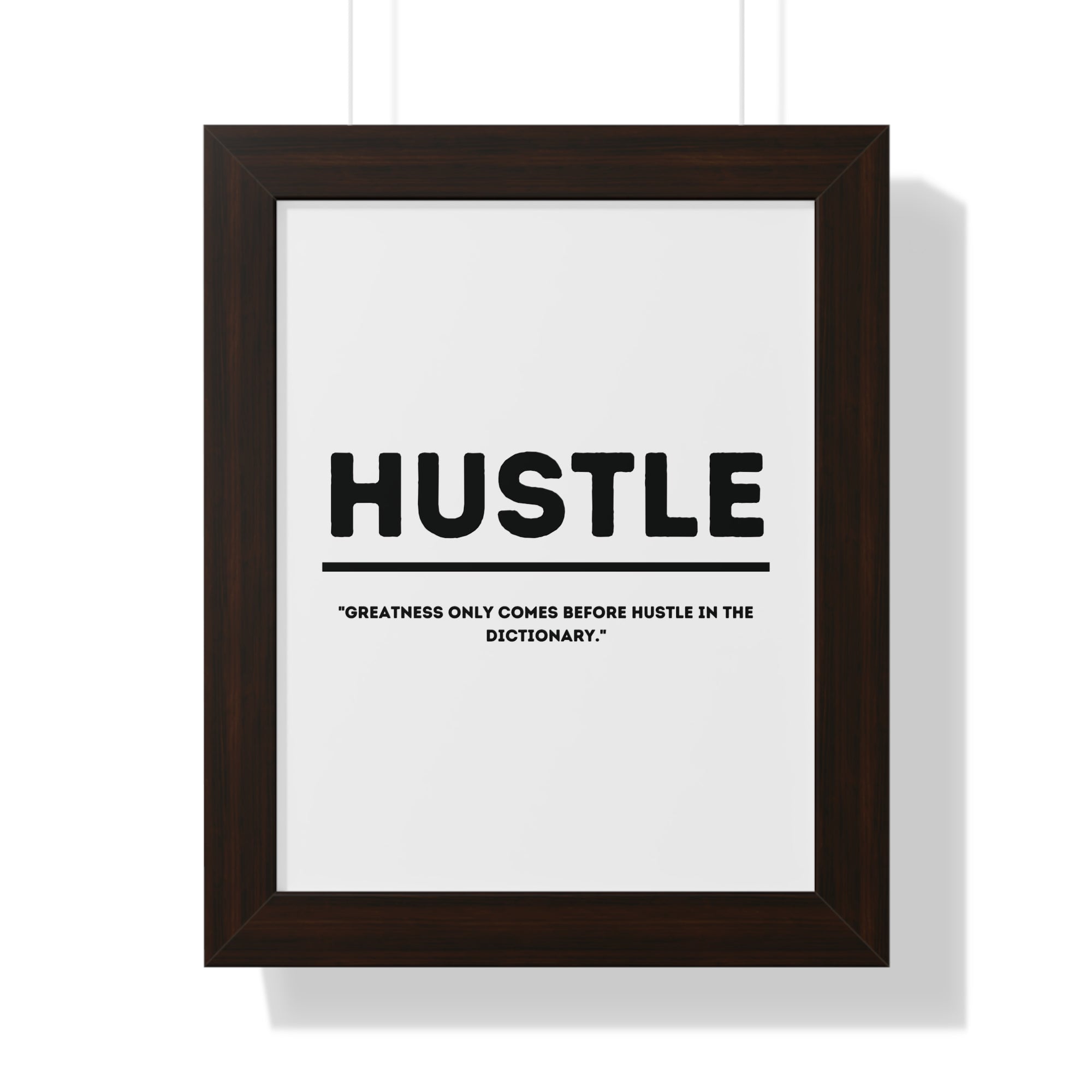 Minimalist in White (Hustle) - Framed Vertical Poster