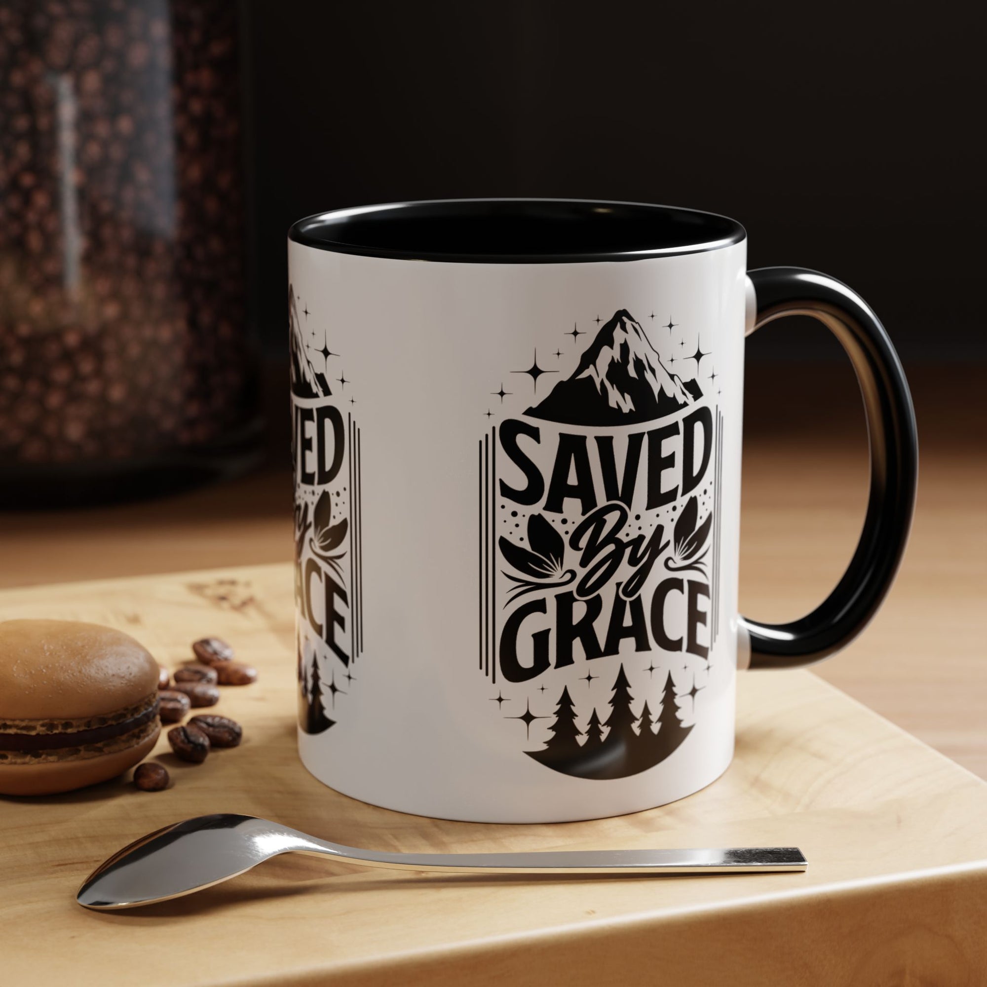 Saved by Grace Accent Coffee Mug - Inspirational Design