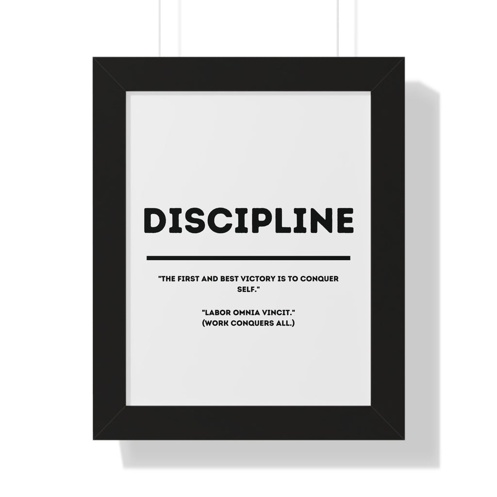 Minimalist in White (Discipline) - Framed Vertical Poster