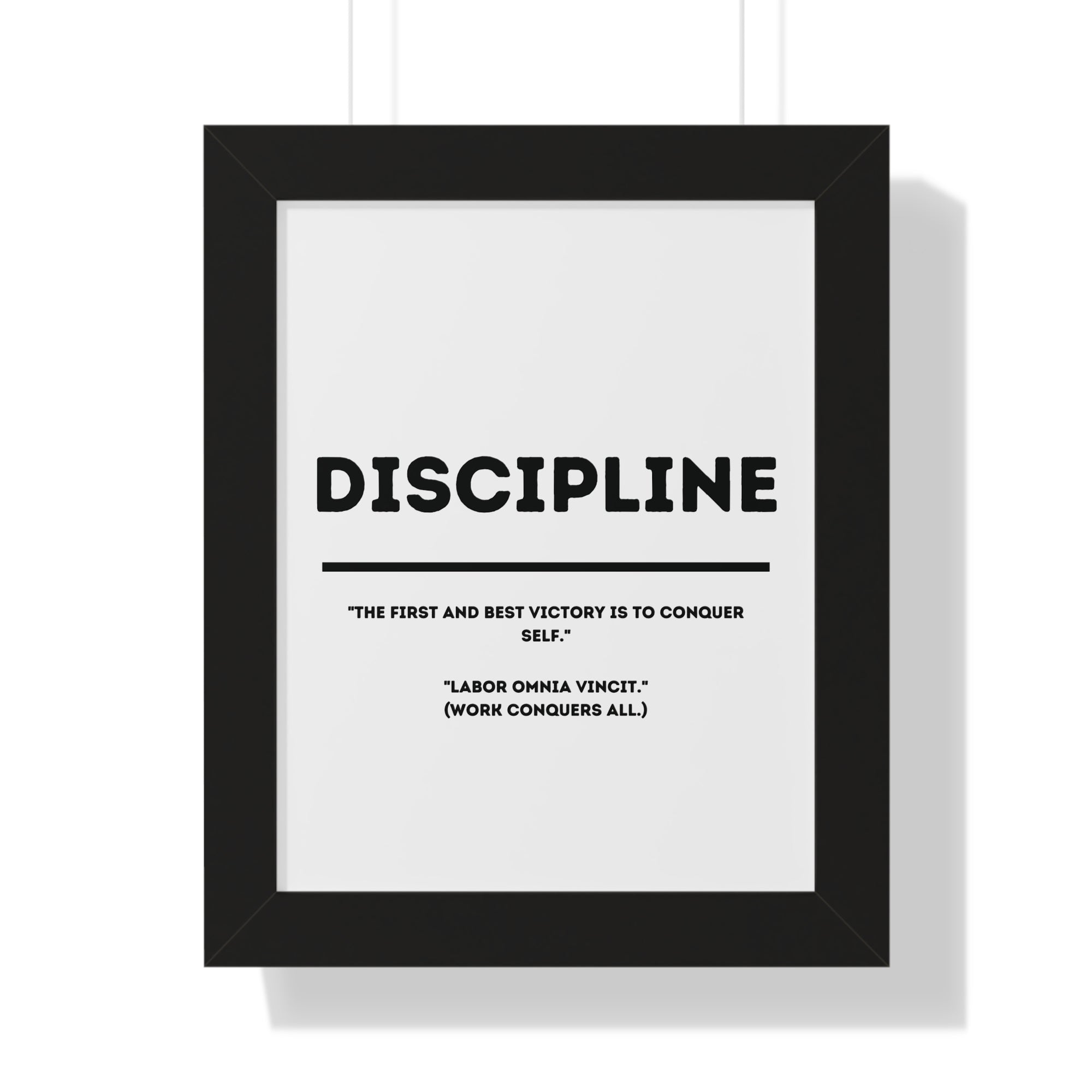 Minimalist in White (Discipline) - Framed Vertical Poster