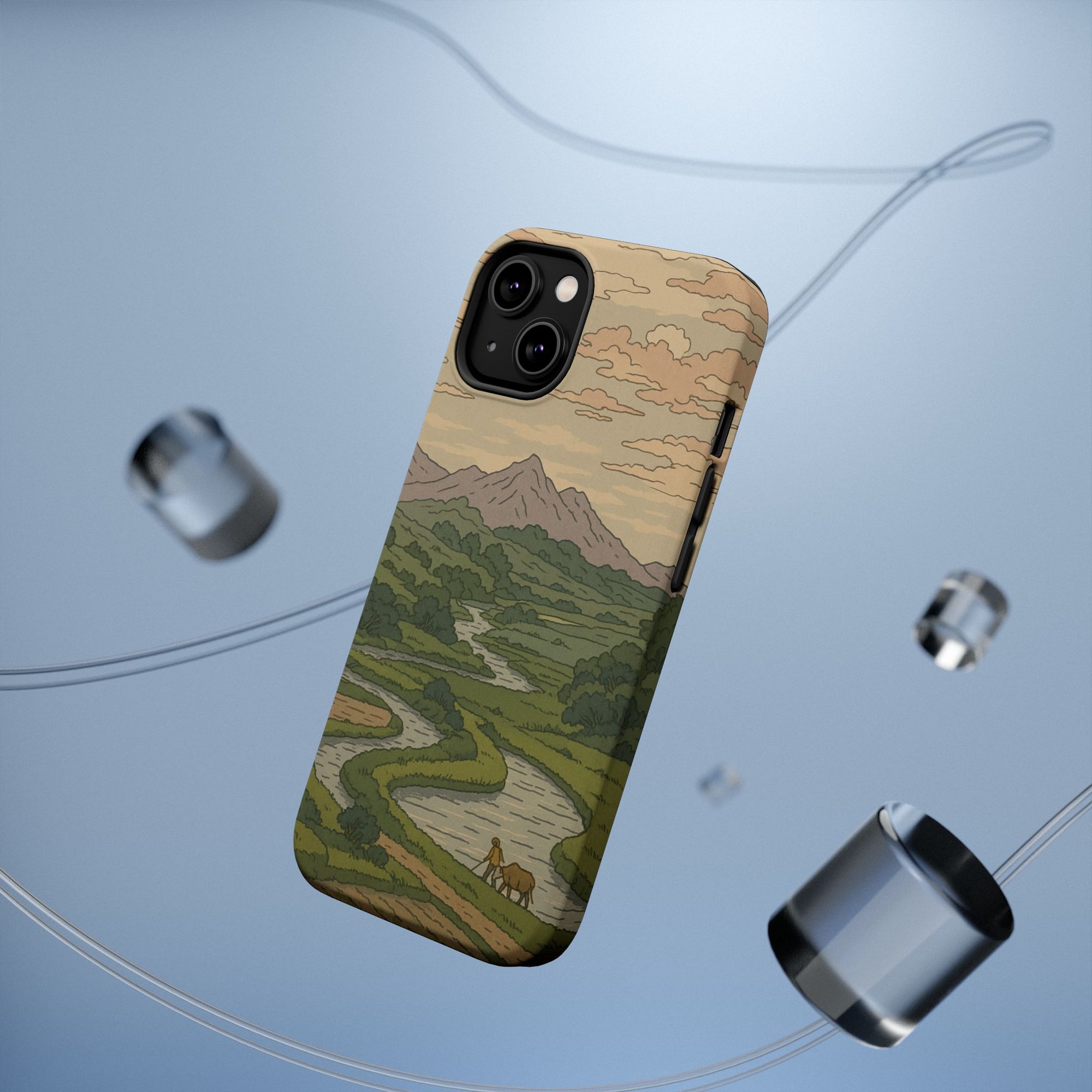 Nature-Inspired Magnetic Tough Case for iPhone, Phone Protection, Adventure Gift, Outdoor Lover, Earthy Aesthetic