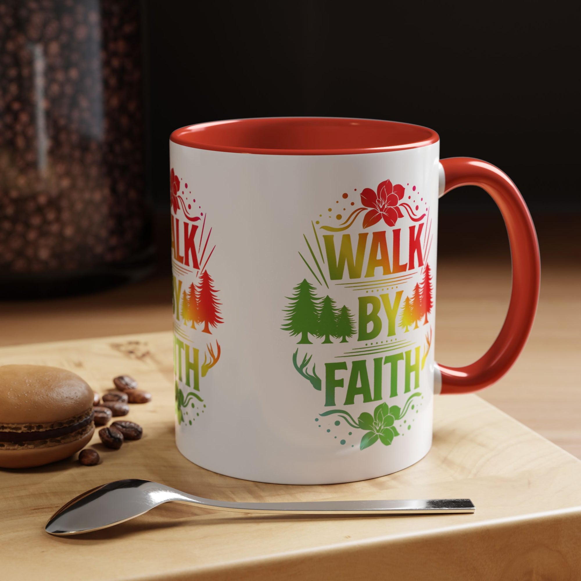 Walk by Faith Accent Coffee Mug - Inspirational Design