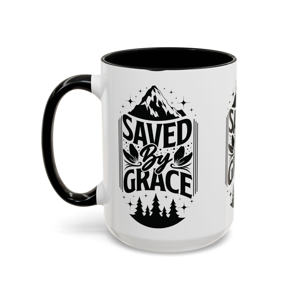 Saved by Grace Accent Coffee Mug - Inspirational Design