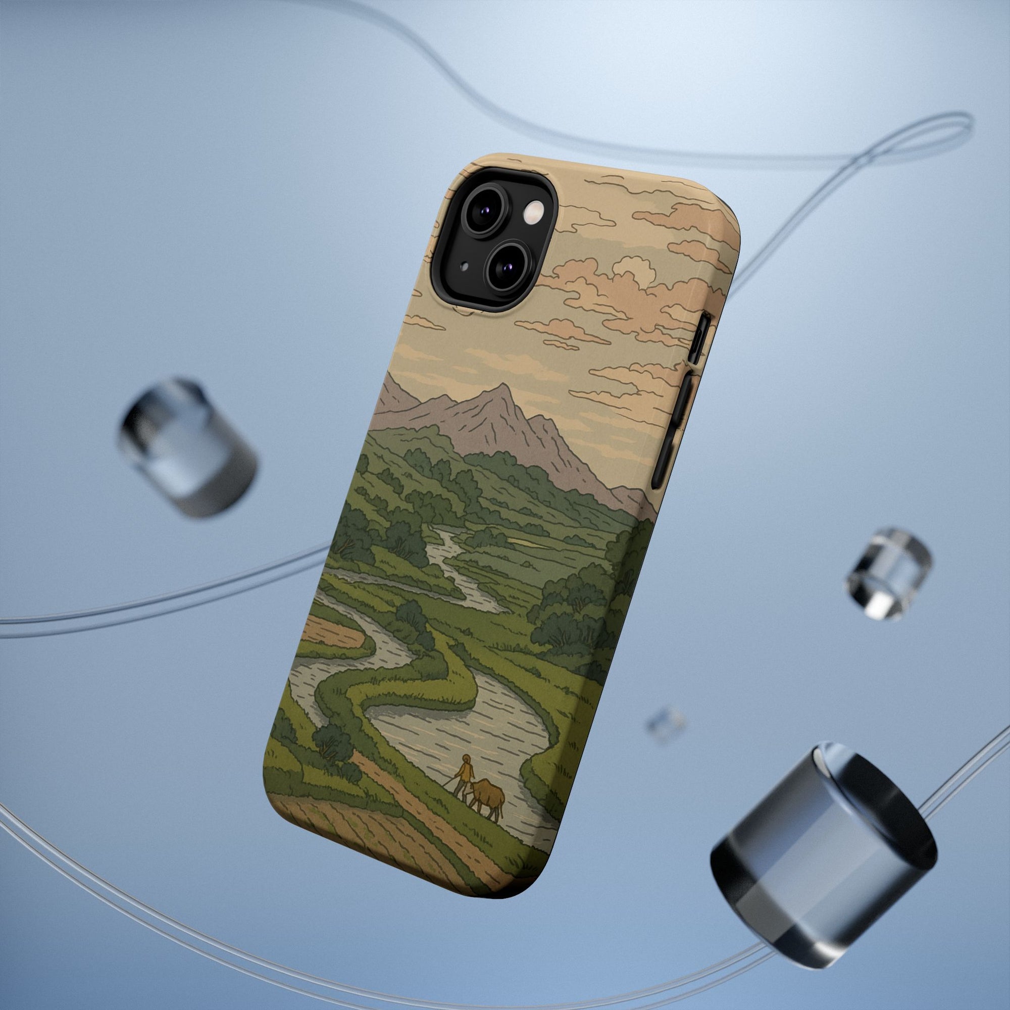 Nature-Inspired Magnetic Tough Case for iPhone, Phone Protection, Adventure Gift, Outdoor Lover, Earthy Aesthetic