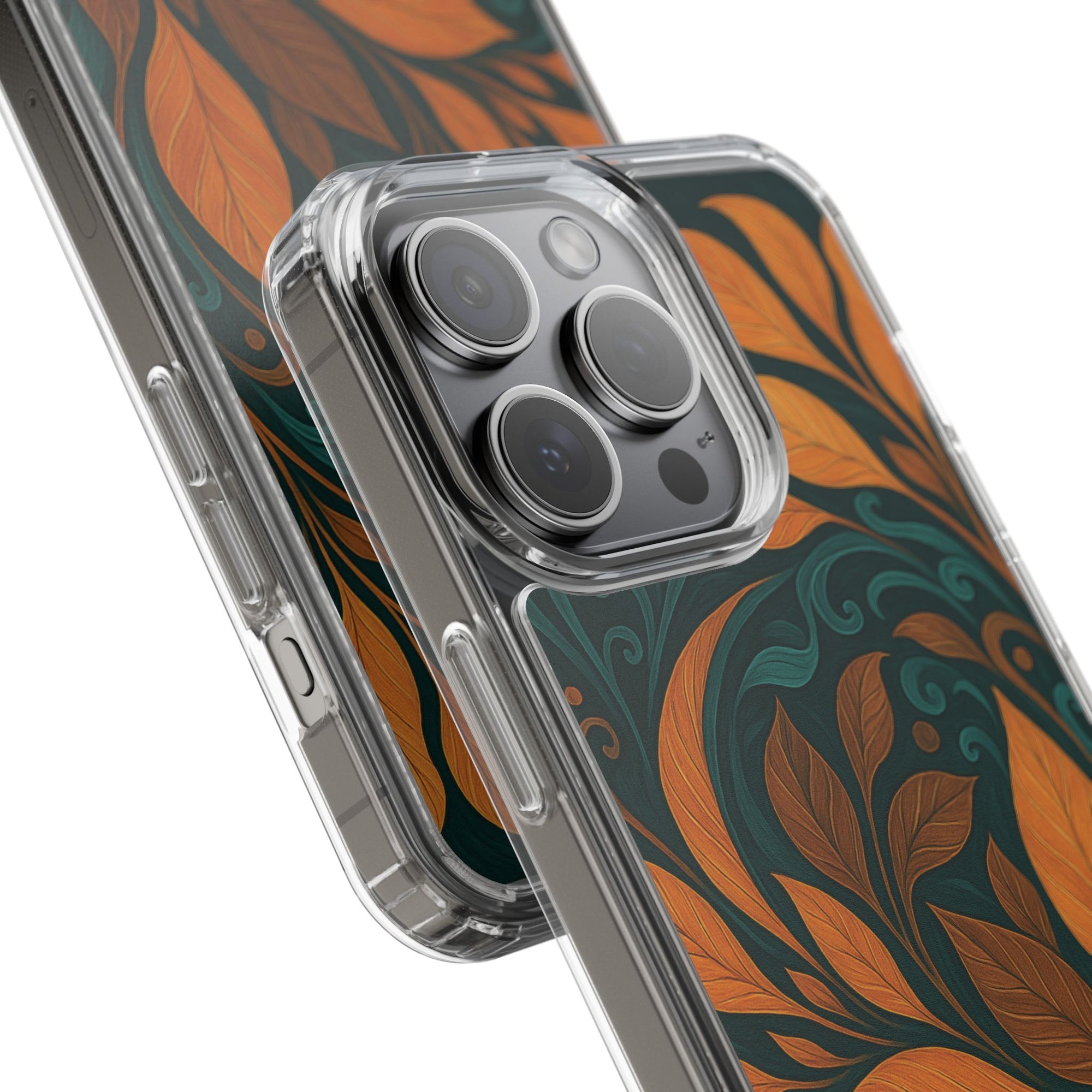 Bohemian Floral Clear Phone Case - Nature Lover's Gift, Botanical Design Phone Cover, Fall Aesthetic, Eco-Friendly Case, Custom Phone