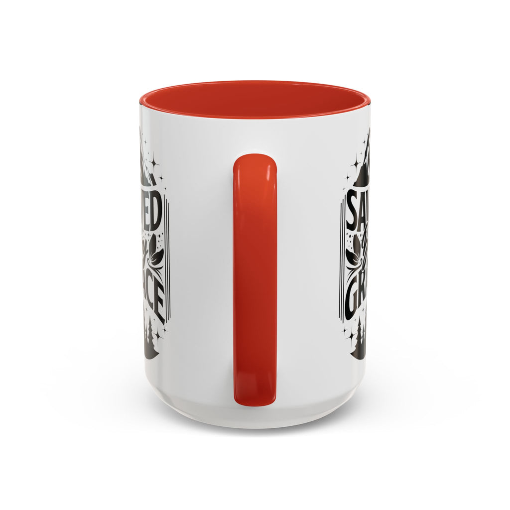 Saved by Grace Accent Coffee Mug - Inspirational Design